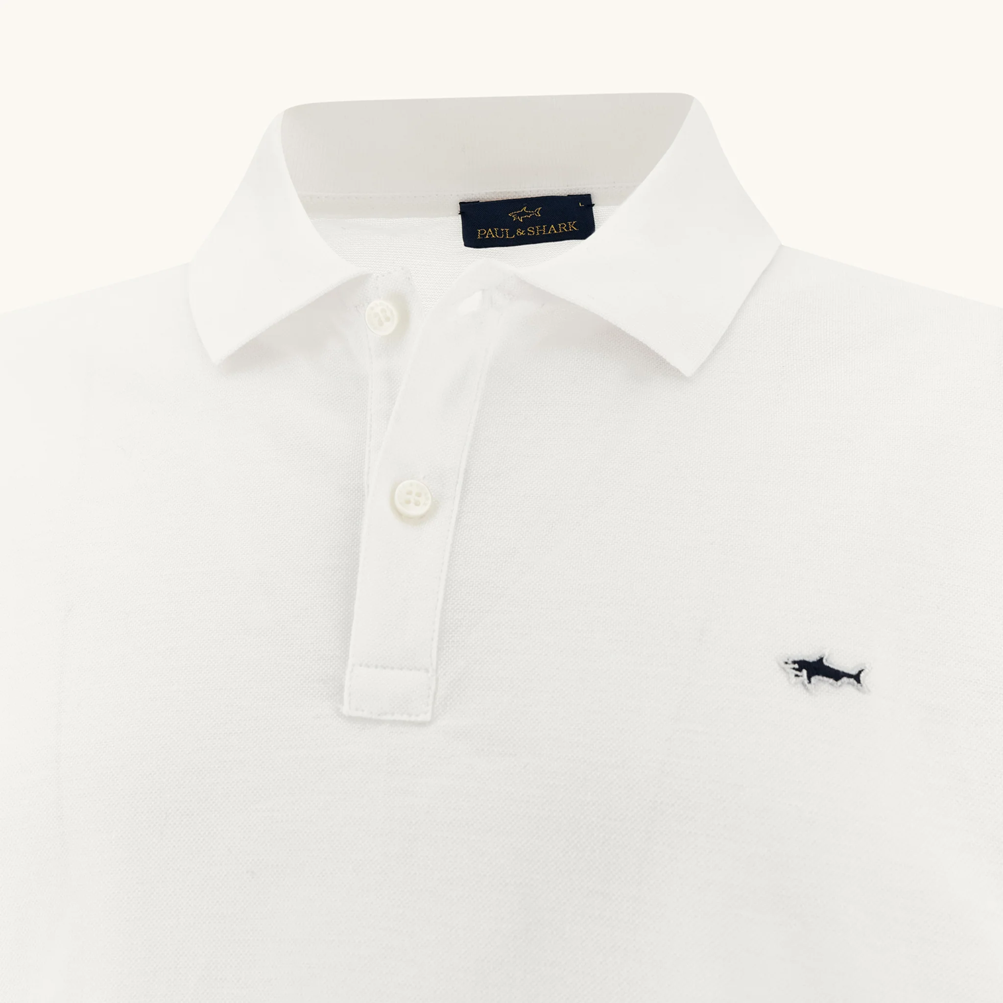 White Double Piqué Cotton Polo Shirt - Paul & Shark - Image 4