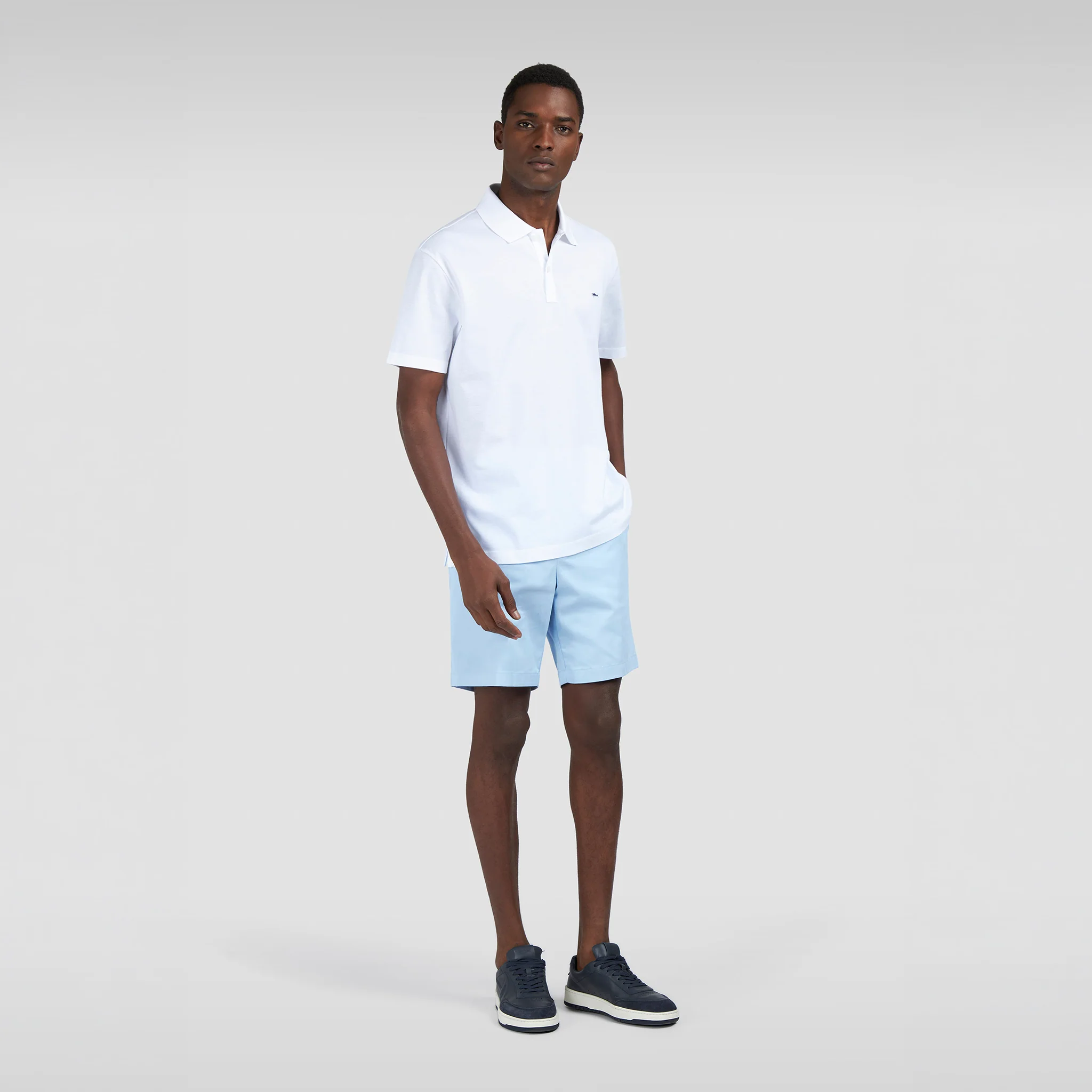 White Double Piqué Cotton Polo Shirt - Paul & Shark - Image 6
