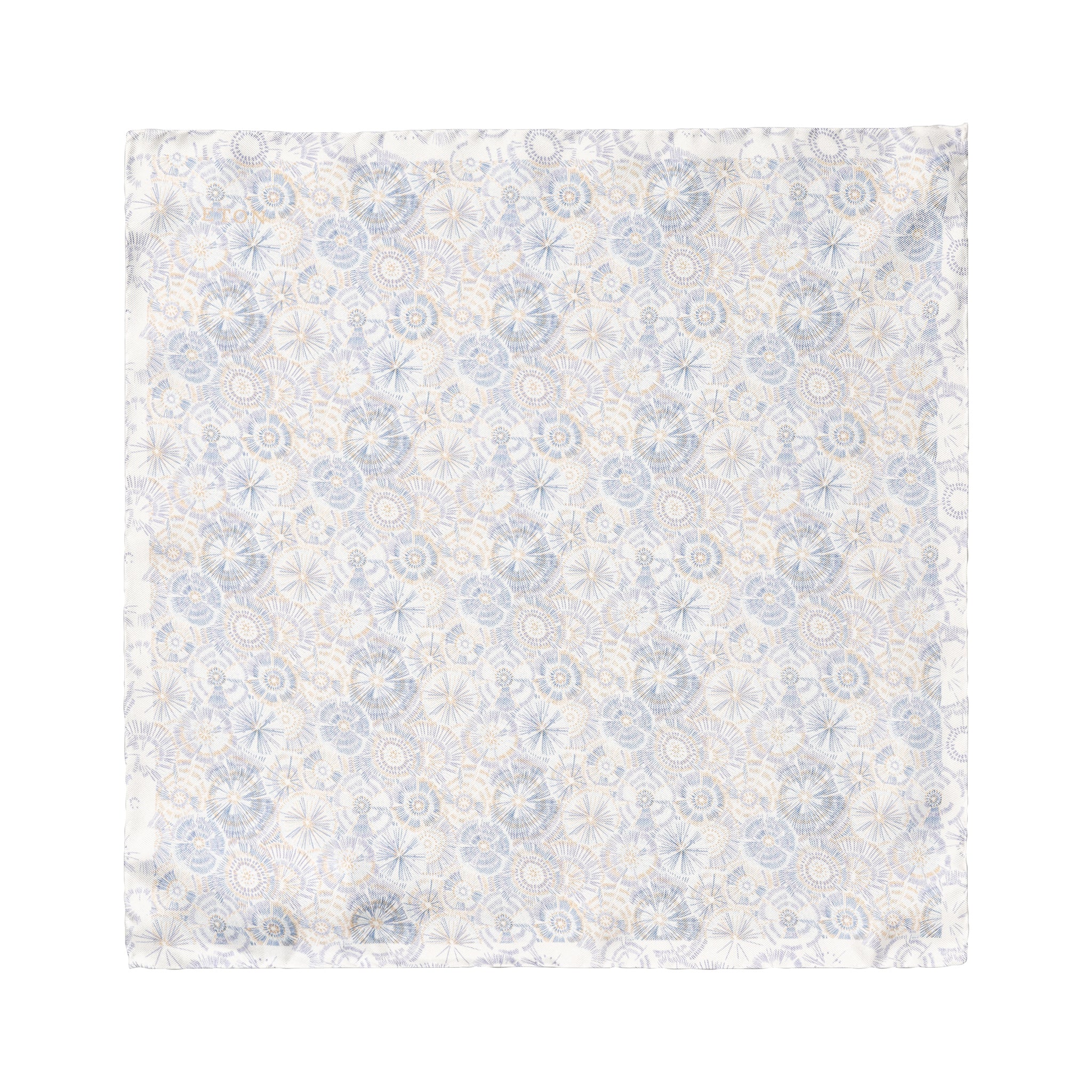 White Fireworks Motif Silk Pocket Square - ETON - Image 2