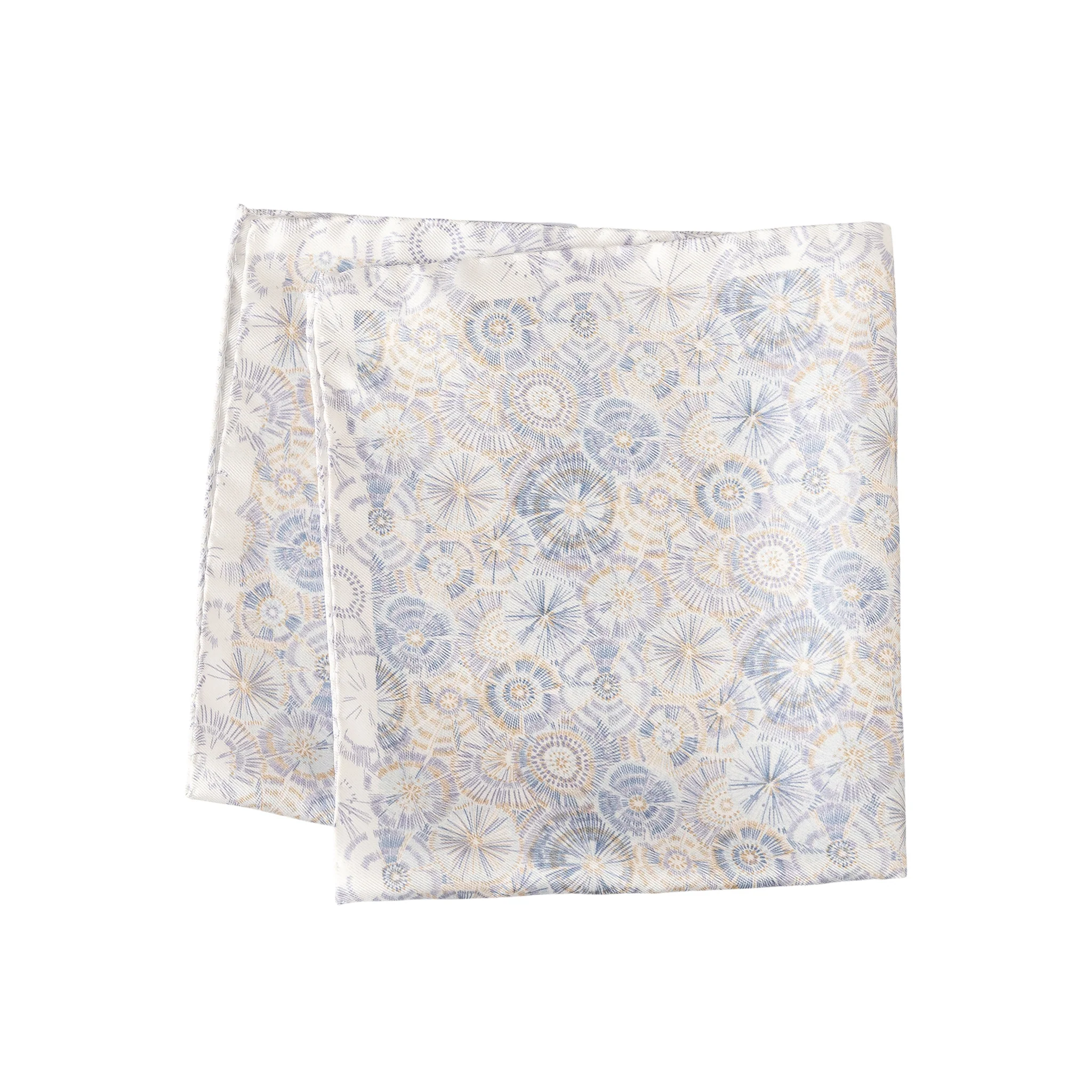 White Fireworks Motif Silk Pocket Square - ETON - Image 3