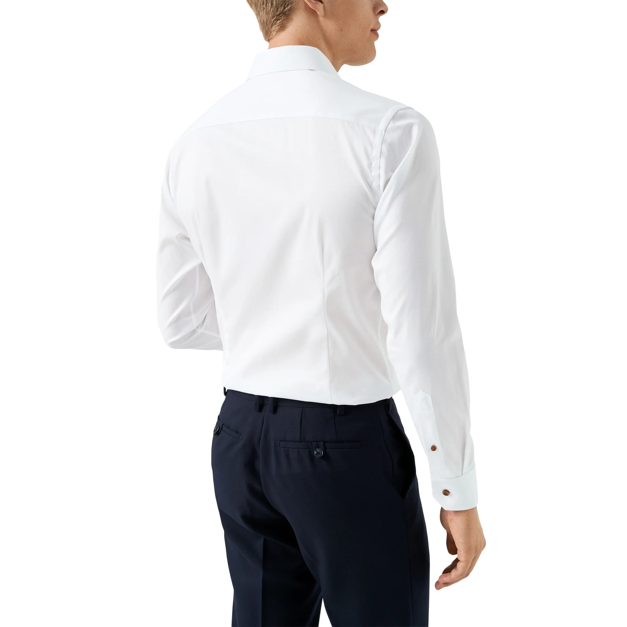 White Floral Effect Contrast Signature Twill Slim Fit Shirt - ETON - Image 5