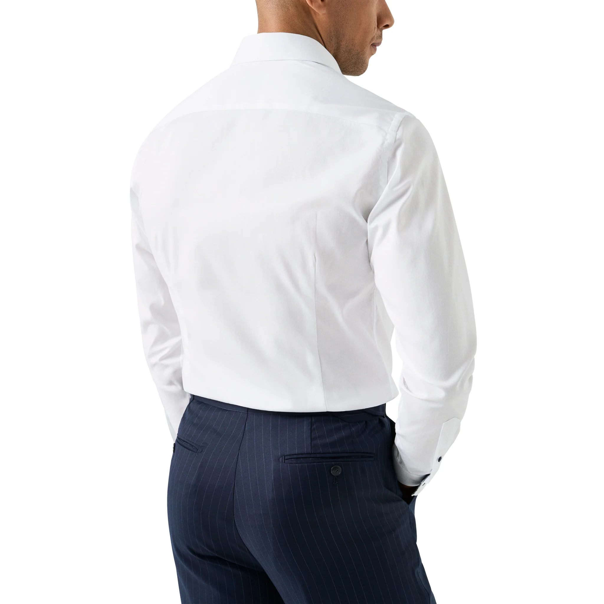 White Floral Effect Contrast Signature Twill Slim Fit Shirt - ETON - Image 5