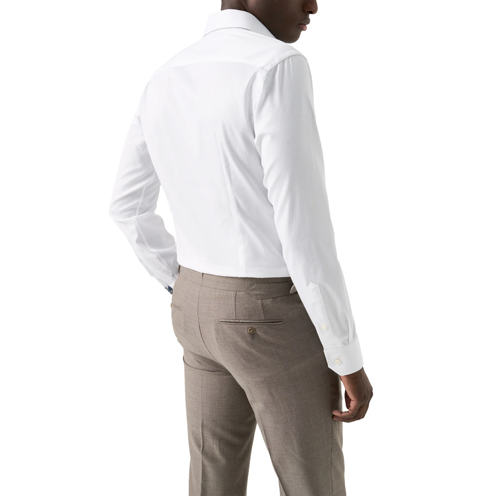 White Floral Effect Contrast Signature Twill Slim Fit Shirt - ETON - Image 5