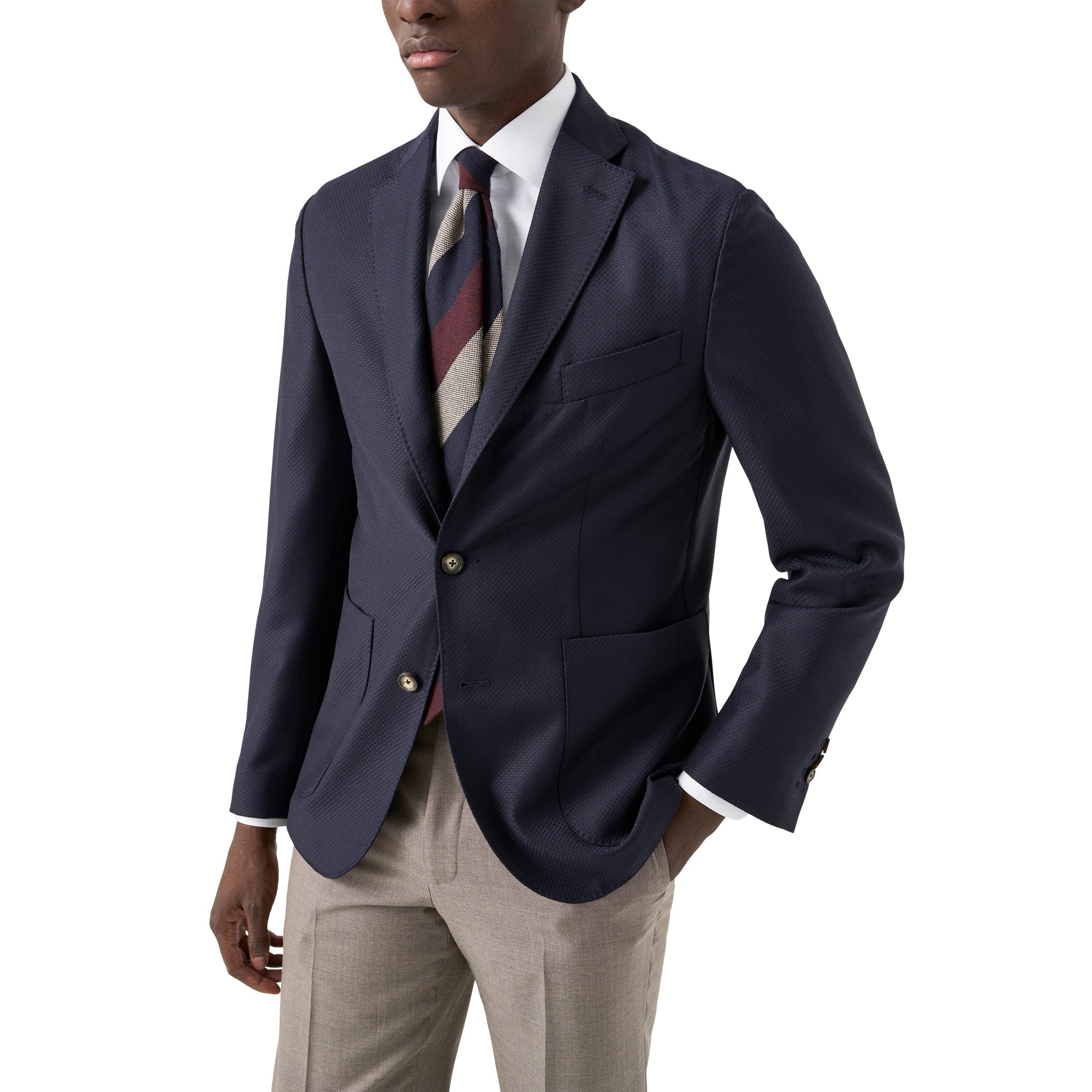 White Floral Effect Contrast Signature Twill Slim Fit Shirt - ETON - Image 8