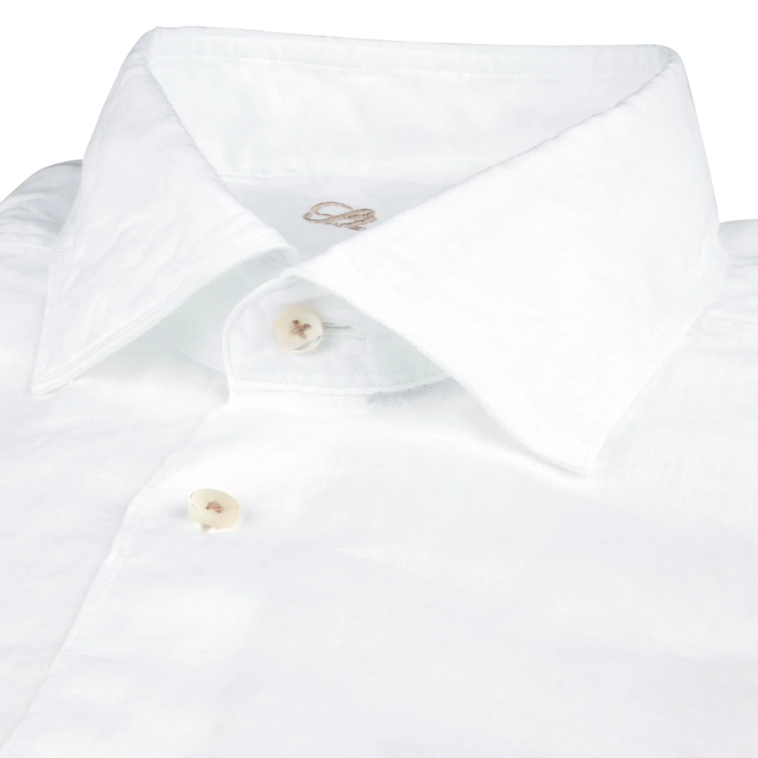 White Linen Fitted Body Casual Shirt - Stenströms - Image 2