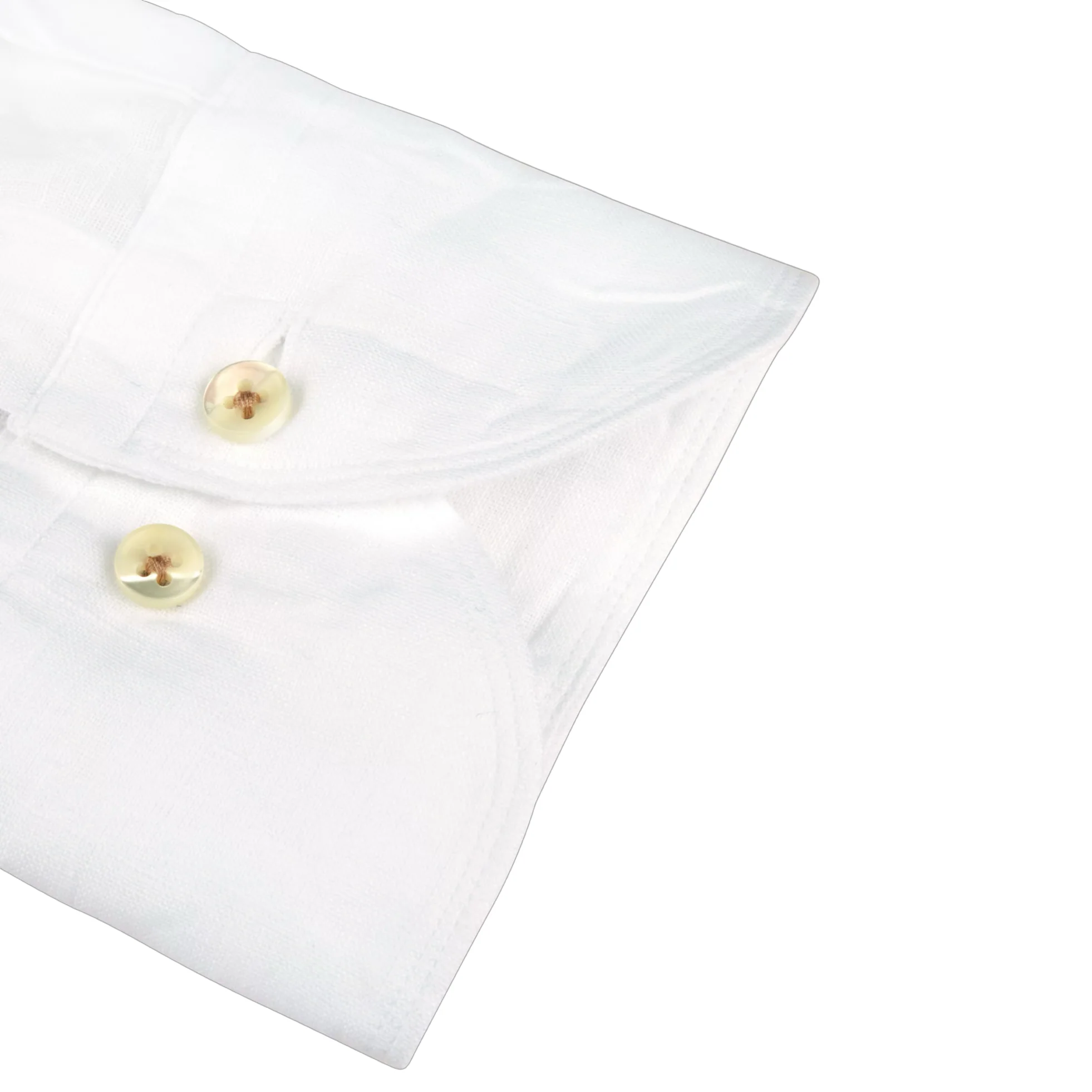 White Linen Fitted Body Casual Shirt - Stenströms - Image 3