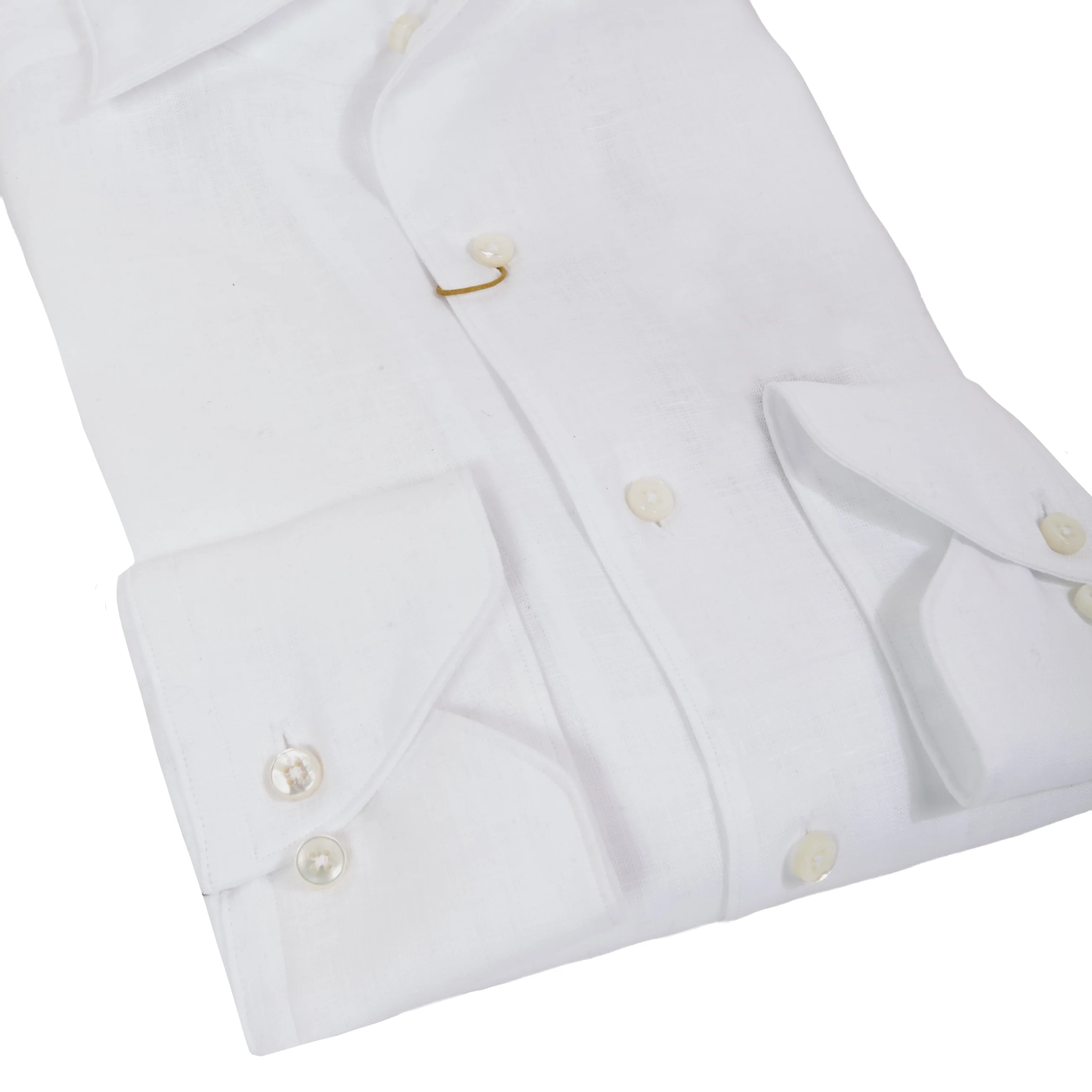 White Linen One-Piece Collar 1899 Slim Fit Dress Shirt - Stenströms - Image 4