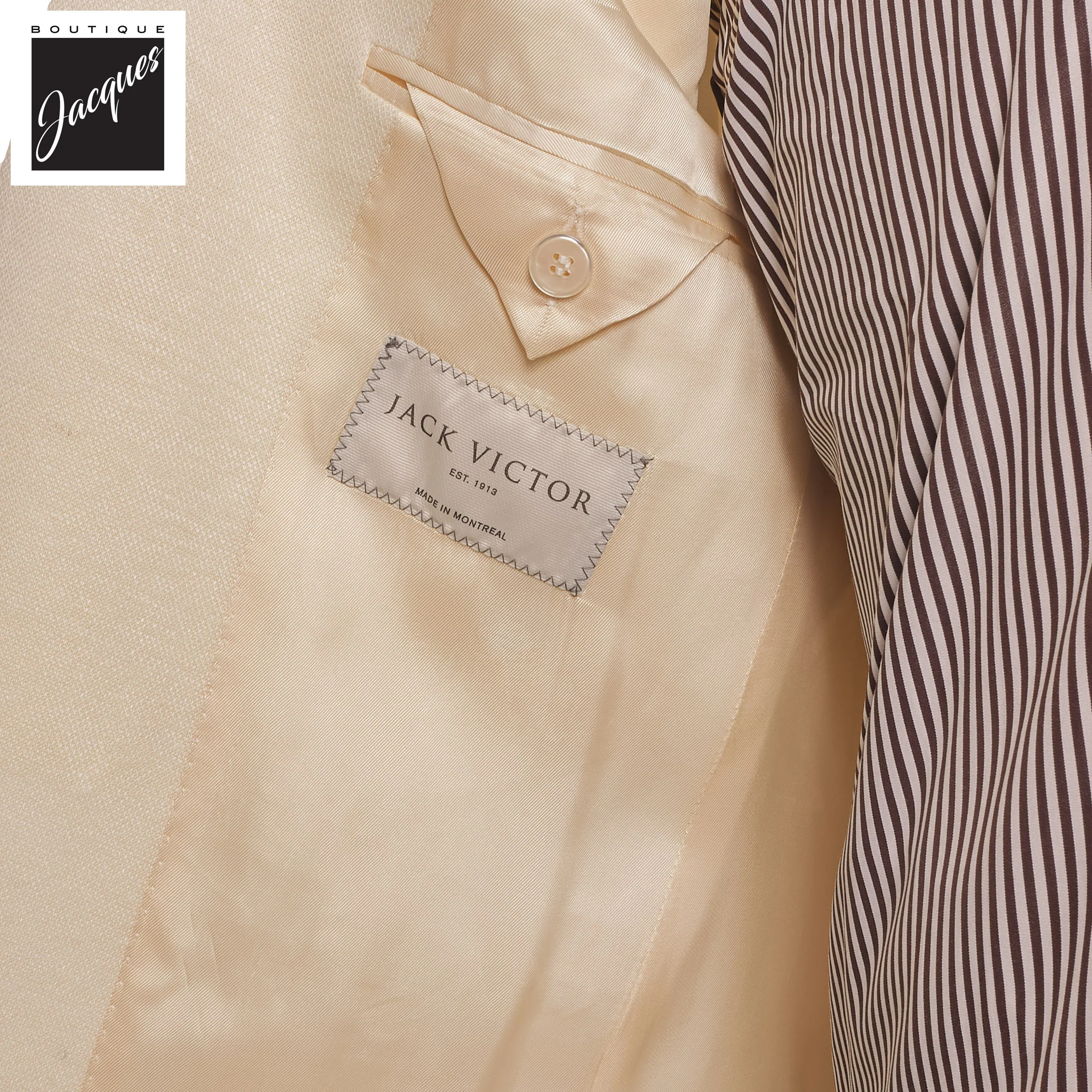 White Linen/Wool/Silk Knit Hartford Contemporary Fit Sport Jacket - Jack Victor - Image 4