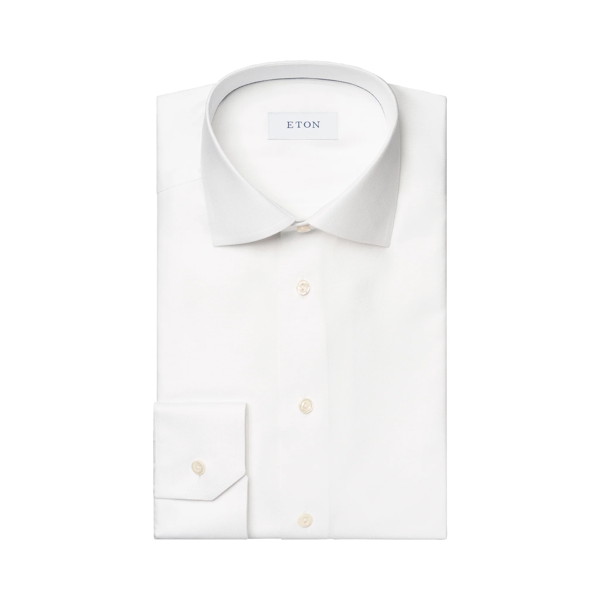 White Mélange Semi-Solid Fine Twill Contemporary Fit Shirt - ETON