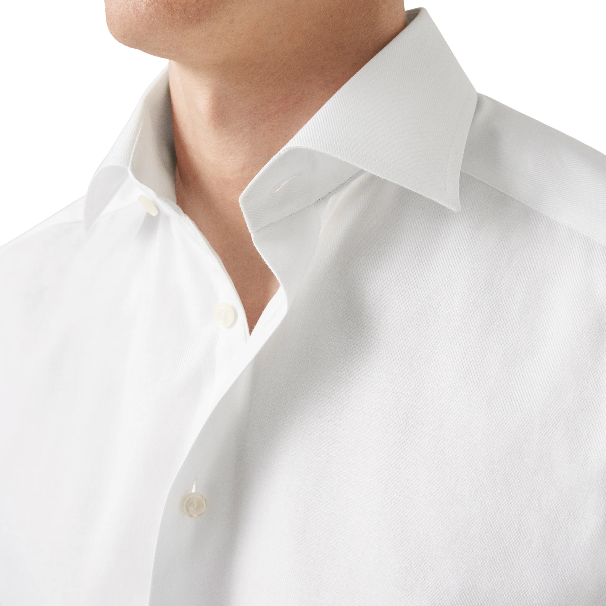 White Mélange Semi-Solid Fine Twill Contemporary Fit Shirt - ETON - Image 6