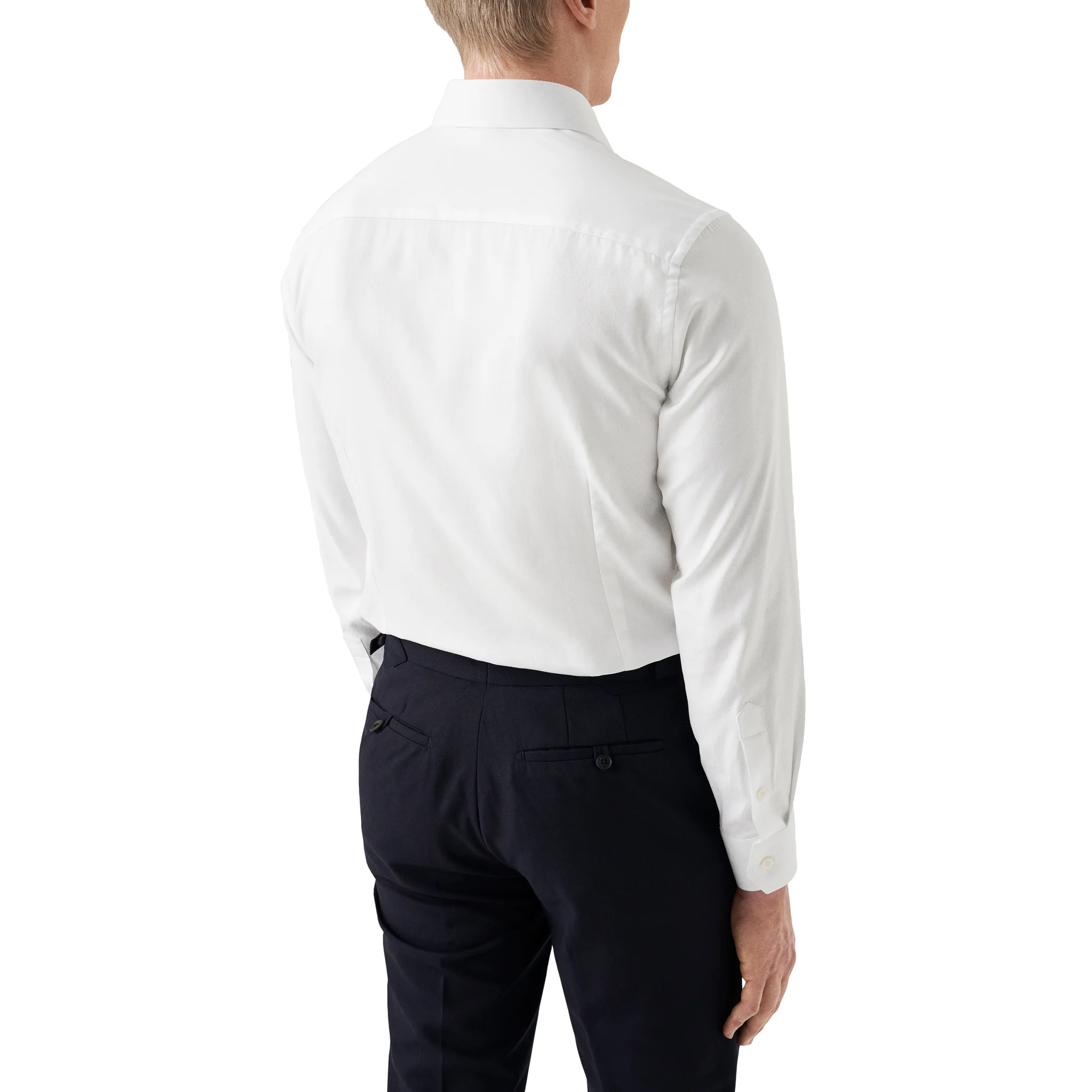 White Mélange Semi-Solid Fine Twill Contemporary Fit Shirt - ETON - Image 7