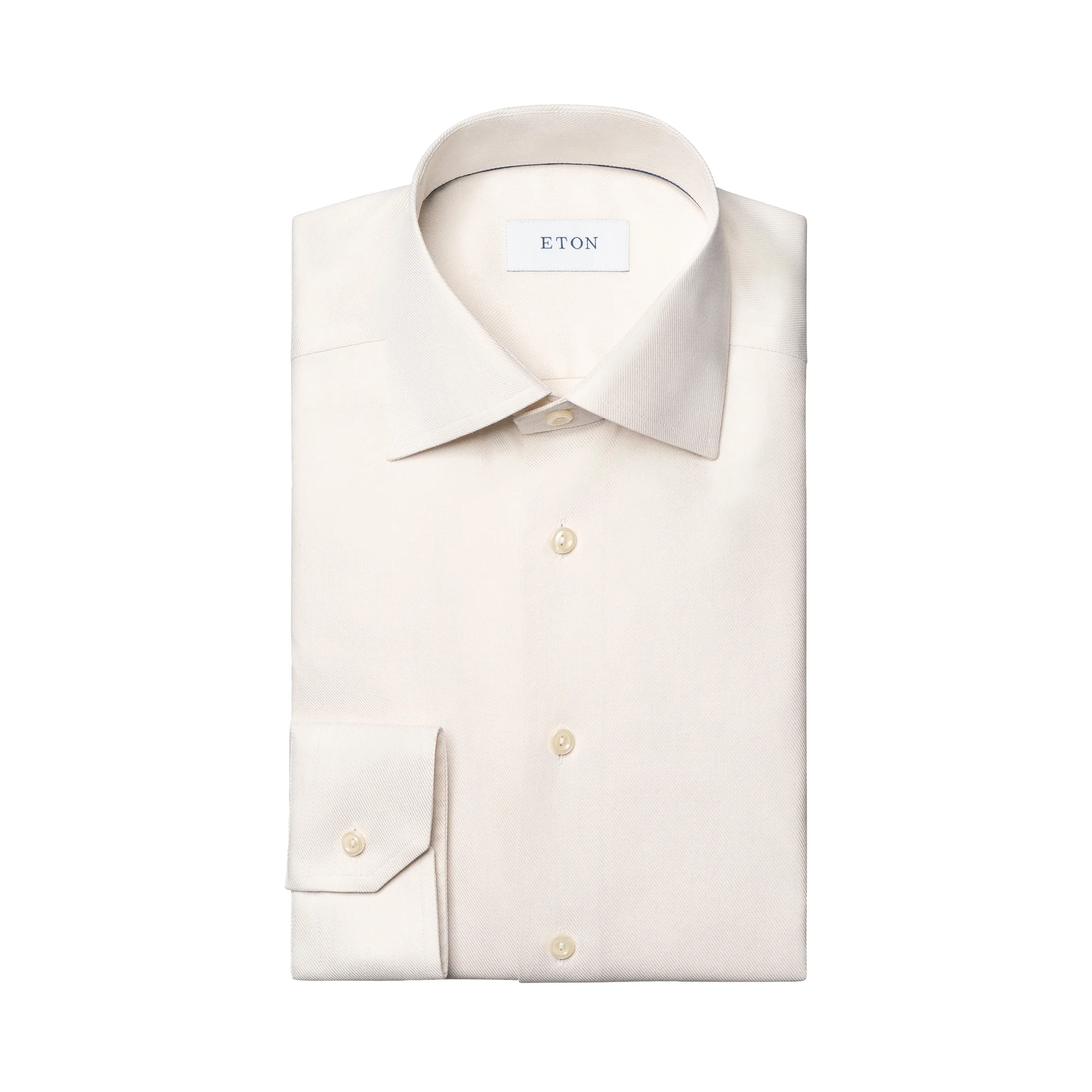 Off-White Mélange Semi-Solid Fine Twill Slim Fit Shirt - ETON - Image 2