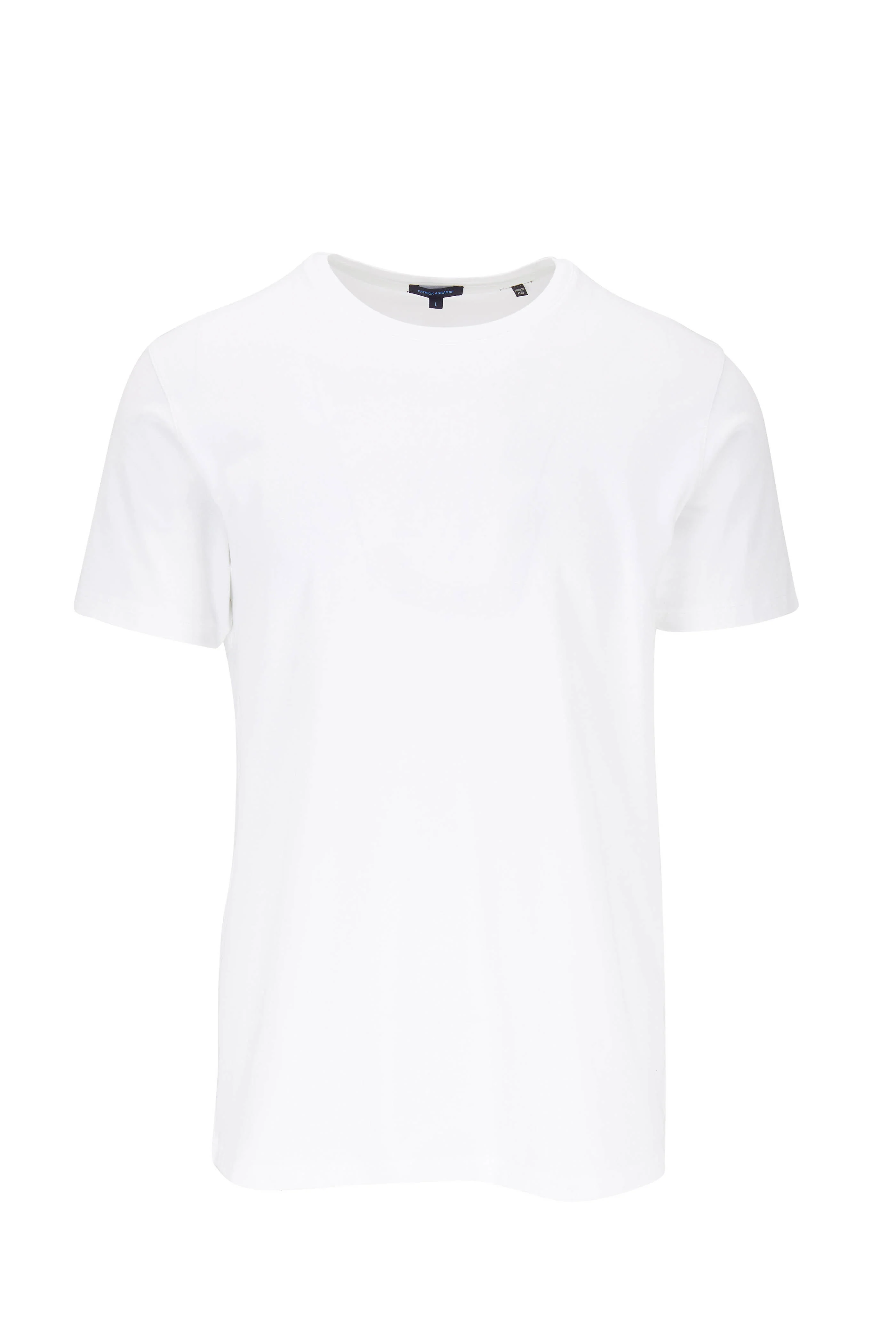 Iconic White Pima Stretch Short Sleeve Crew Neck - Patrick Assaraf - Image 3