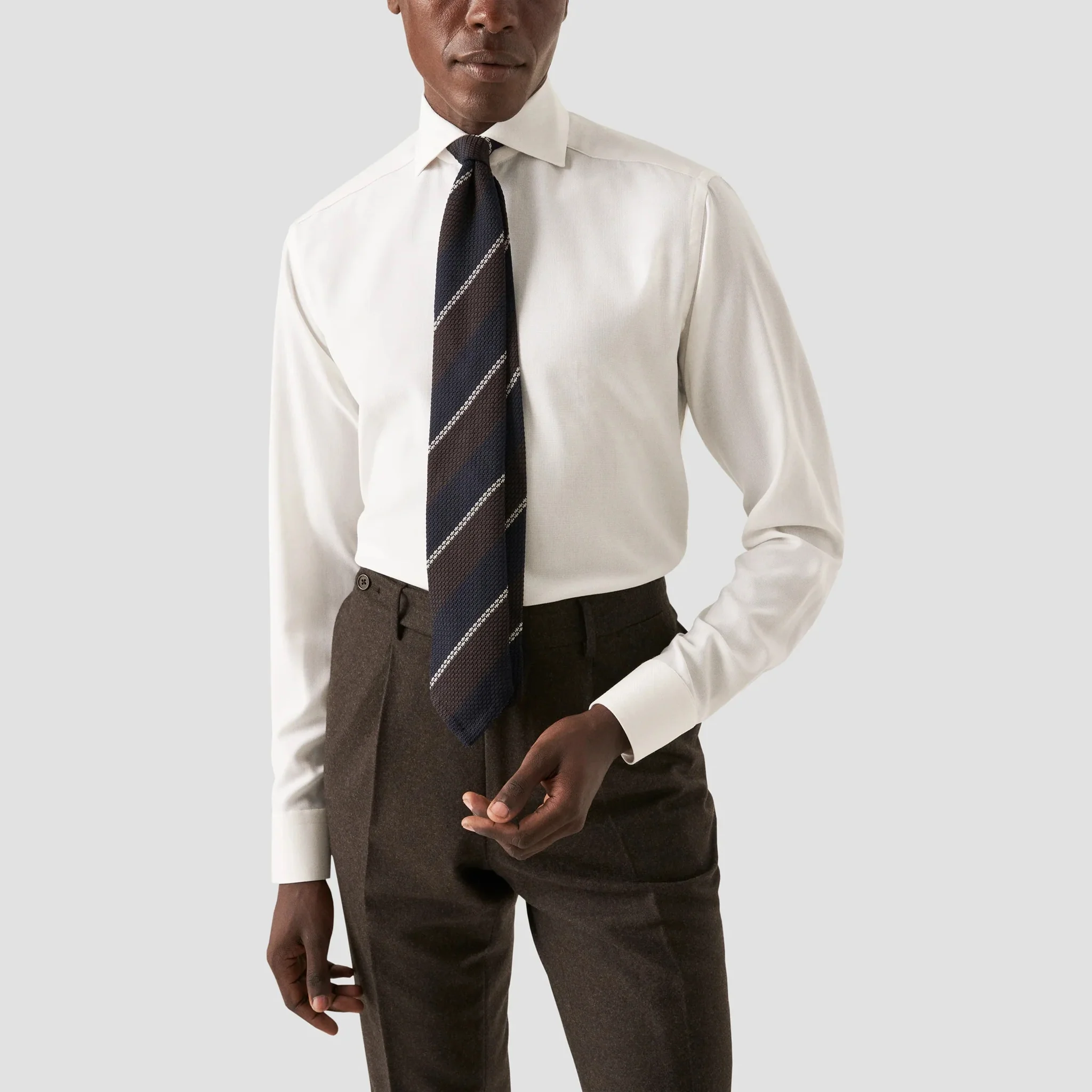 White Royal Oxford Merino Wool Contemporary Fit Shirt - ETON - Image 7