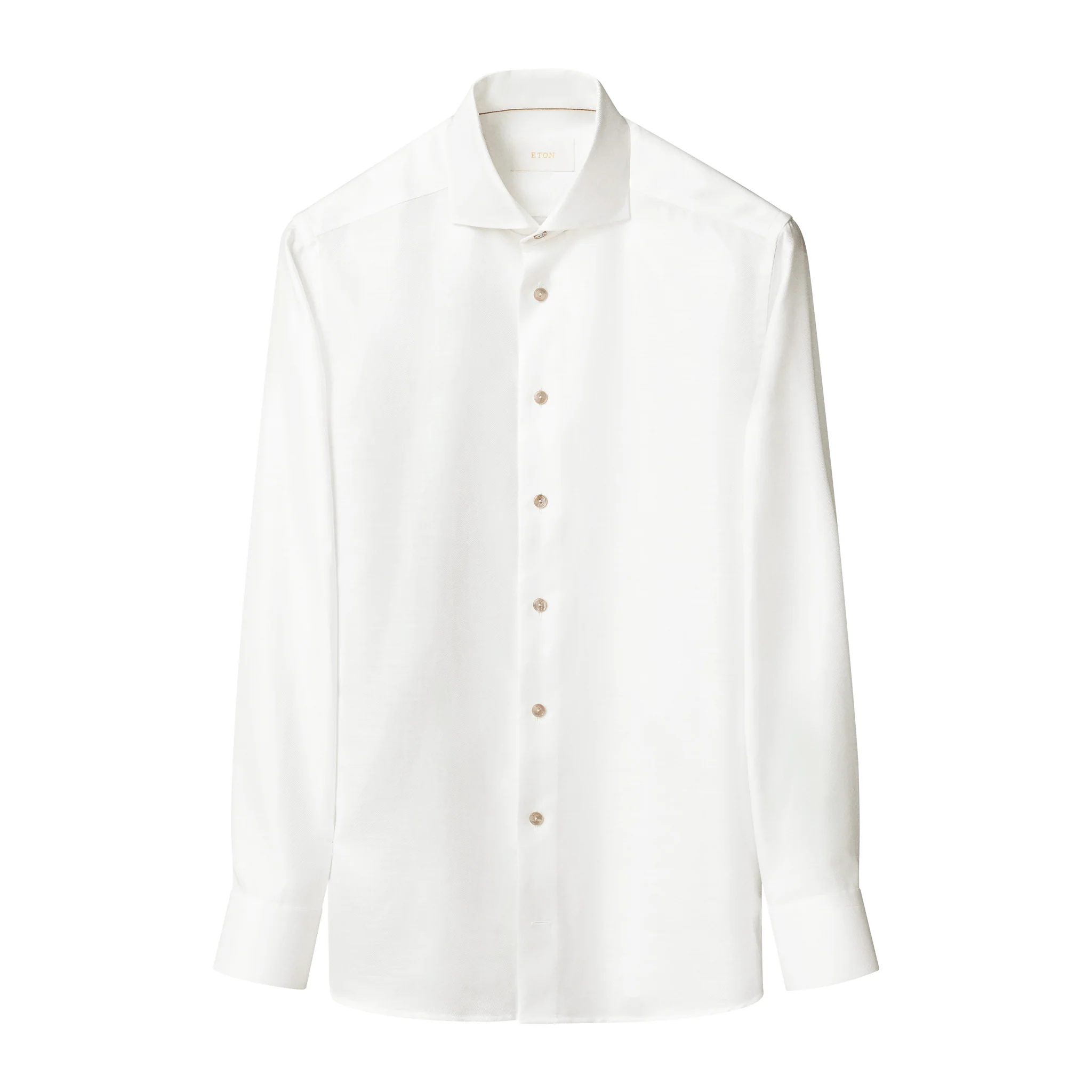 White Semi-Solid Elevated Cotton/Linen Slim Fit Shirt - ETON - Image 11