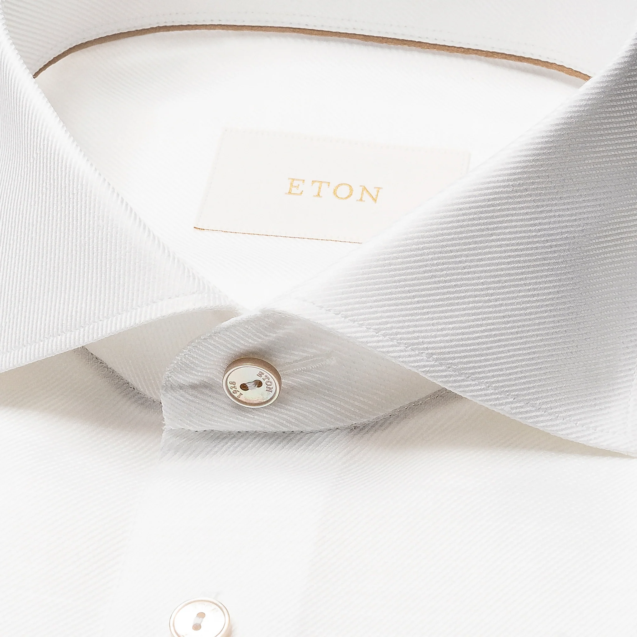 White Semi-Solid Elevated Cotton/Linen Slim Fit Shirt - ETON - Image 4