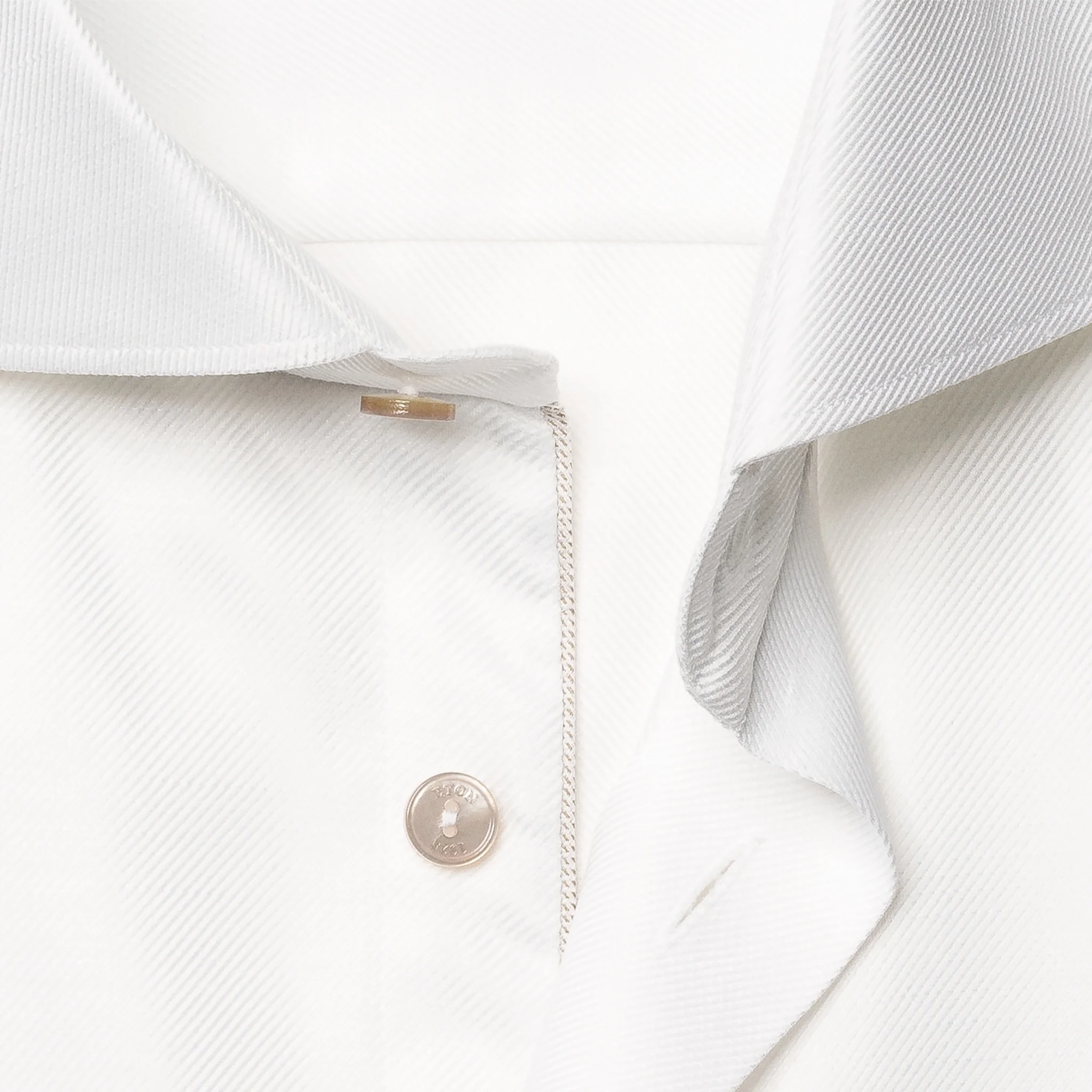White Semi-Solid Elevated Cotton/Linen Slim Fit Shirt - ETON - Image 5