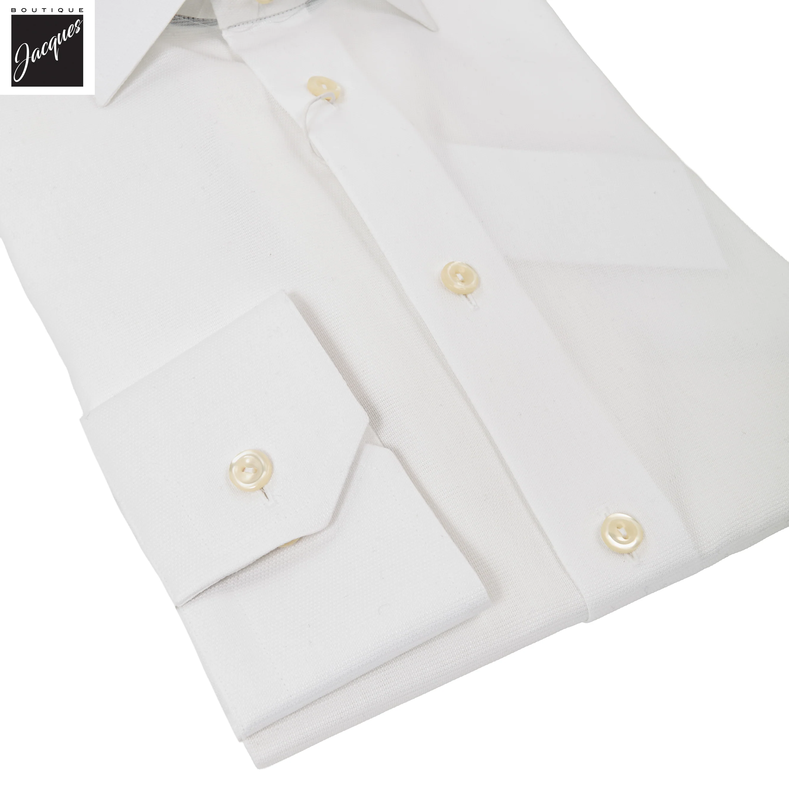 White Semi Solid Signature Twill Slim Fit Shirt - ETON - Image 3