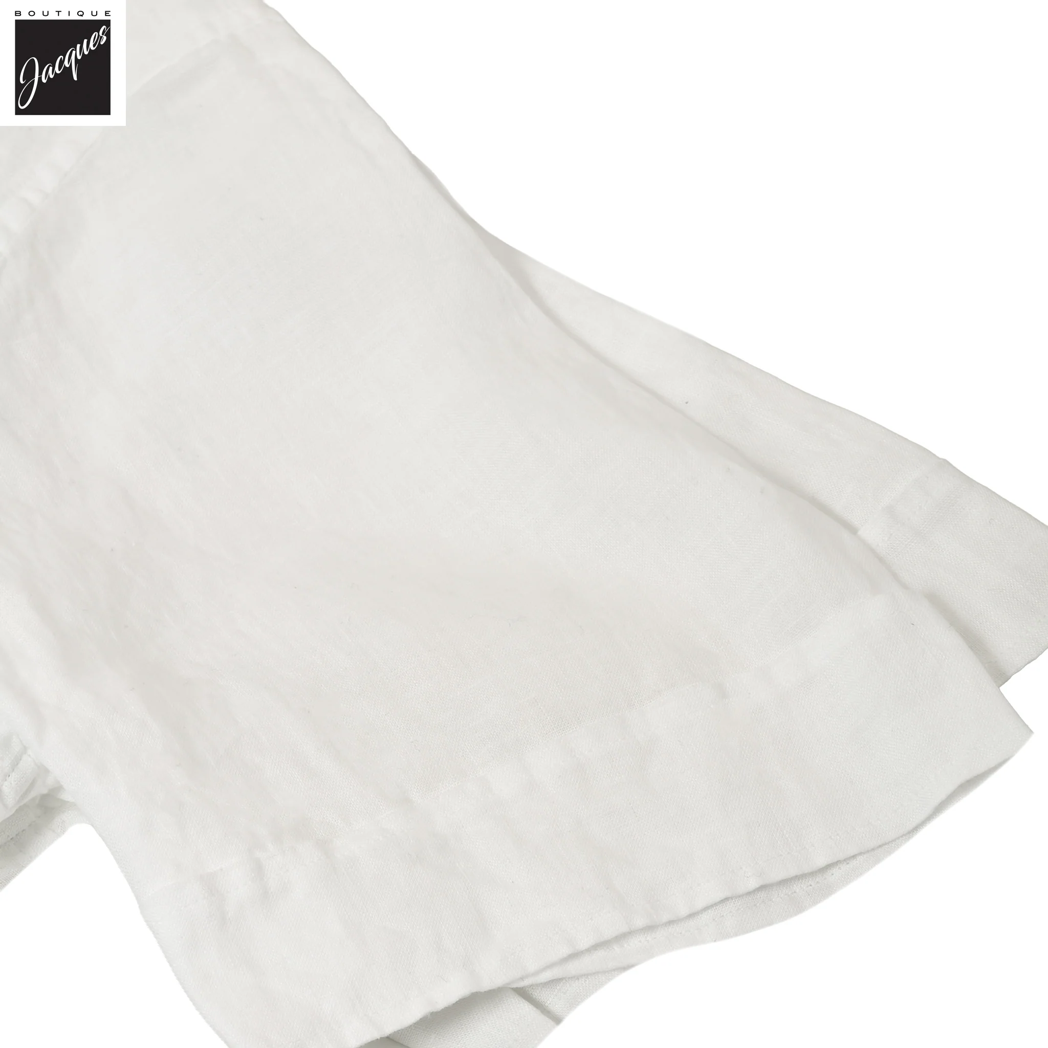 White Short Sleeve Linen Regular Fit Resort Shirt - Stenströms - Image 3