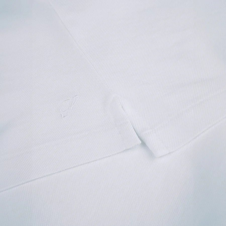 White Short Sleeve Piqué Polo Shirt - Stenströms - Image 4