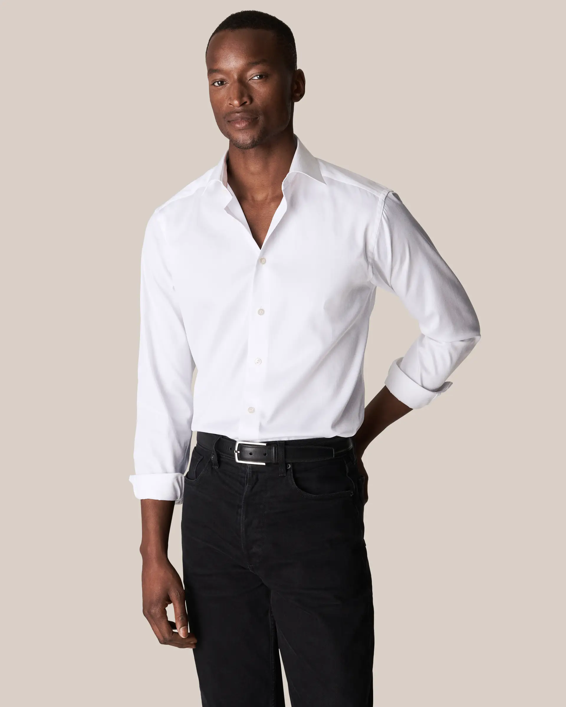 White Signature Twill Contemporary Fit Dress Shirt - ETON - Image 5