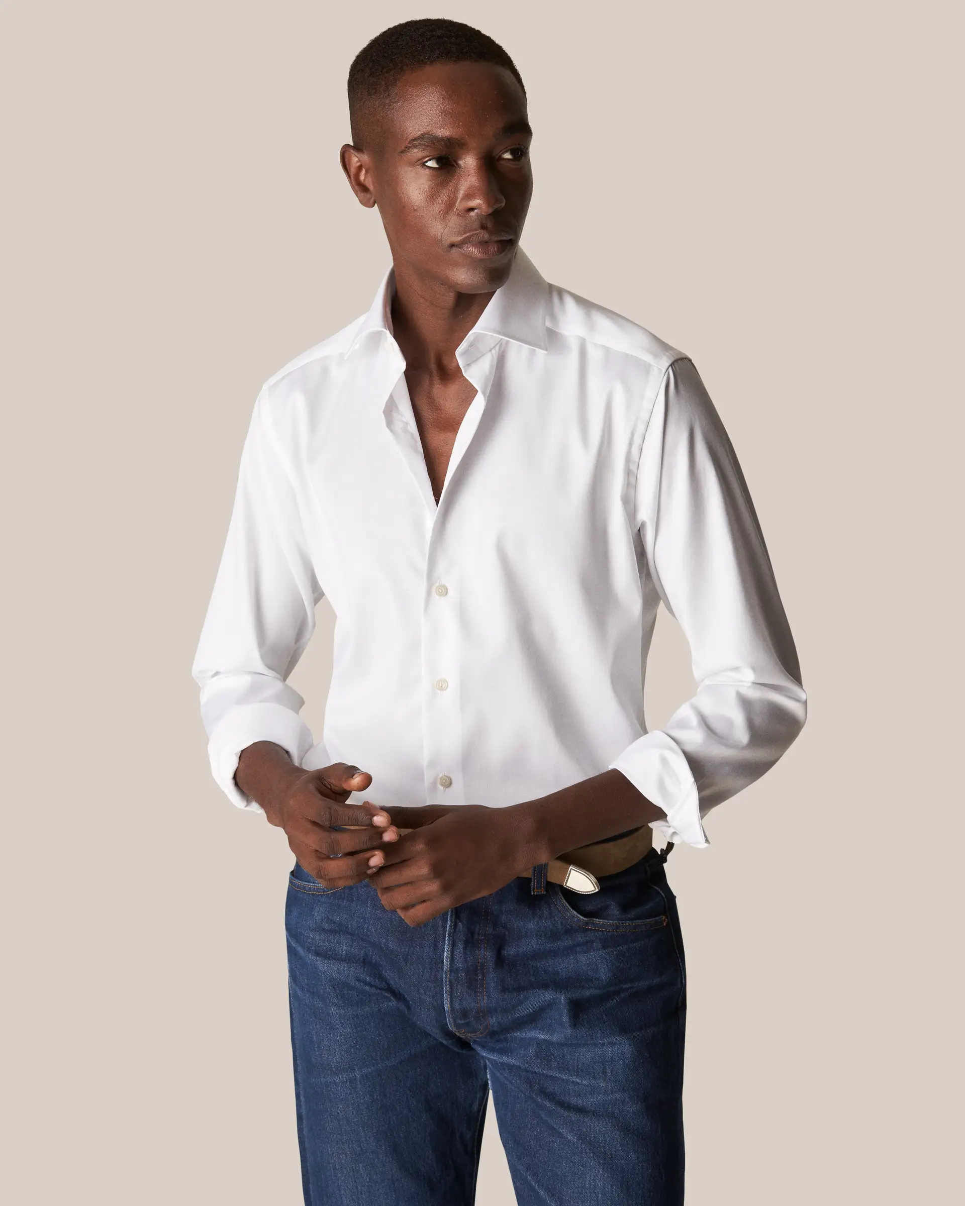 White Signature Twill Contemporary Fit Dress Shirt - ETON - Image 6