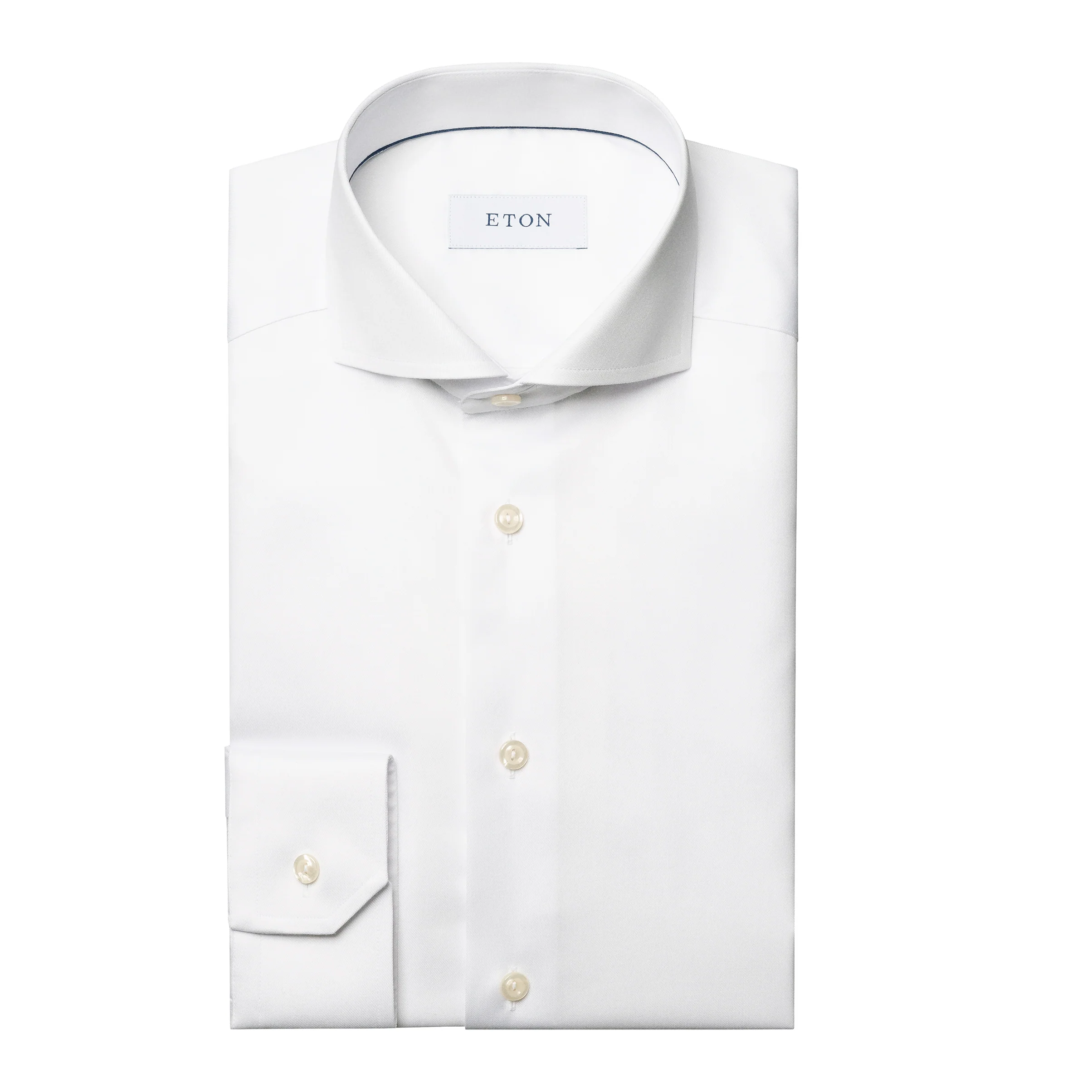 White Signature Twill Extreme Cut Away Collar Slim Fit Shirt - ETON