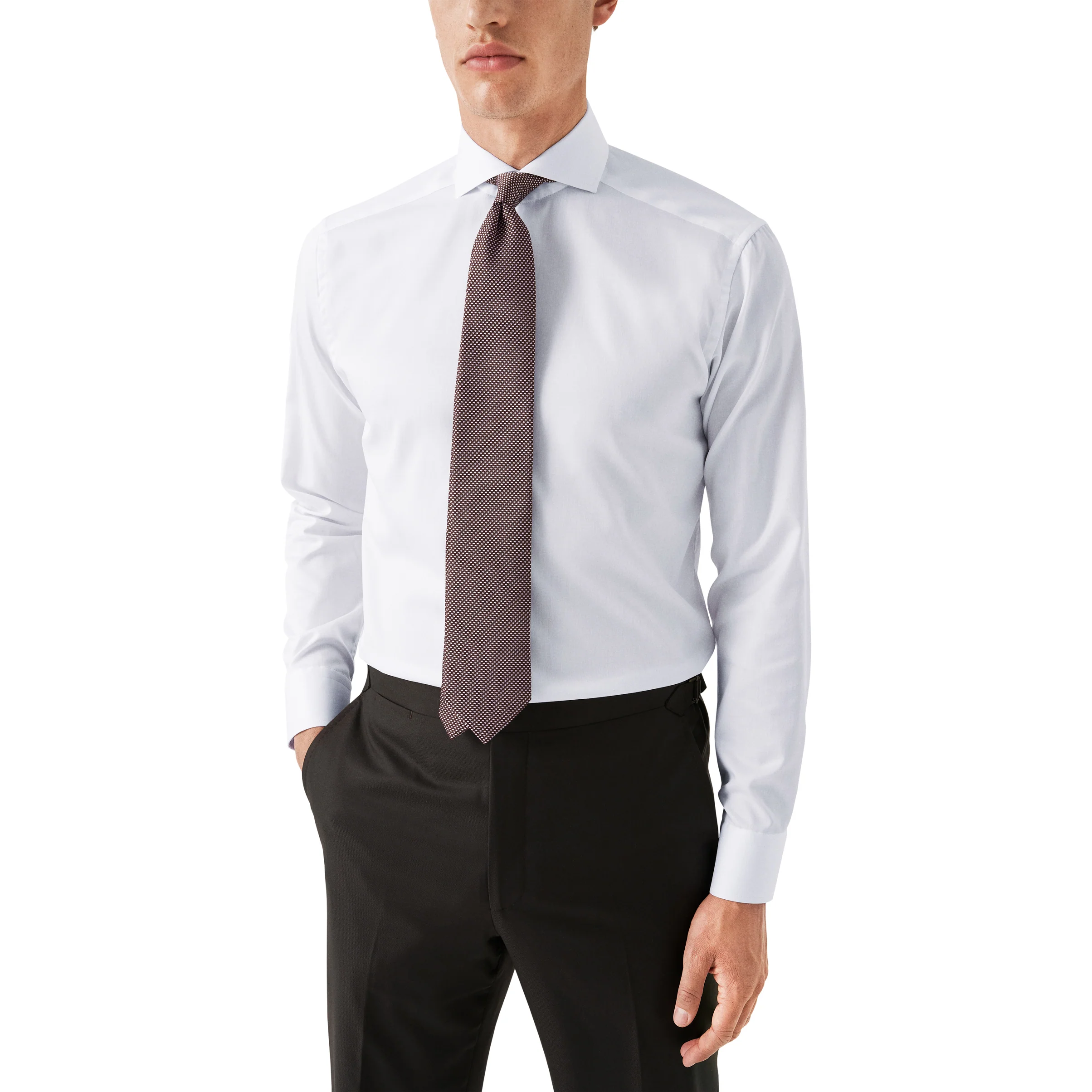 White Signature Twill Extreme Cut Away Collar Slim Fit Shirt - ETON - Image 2