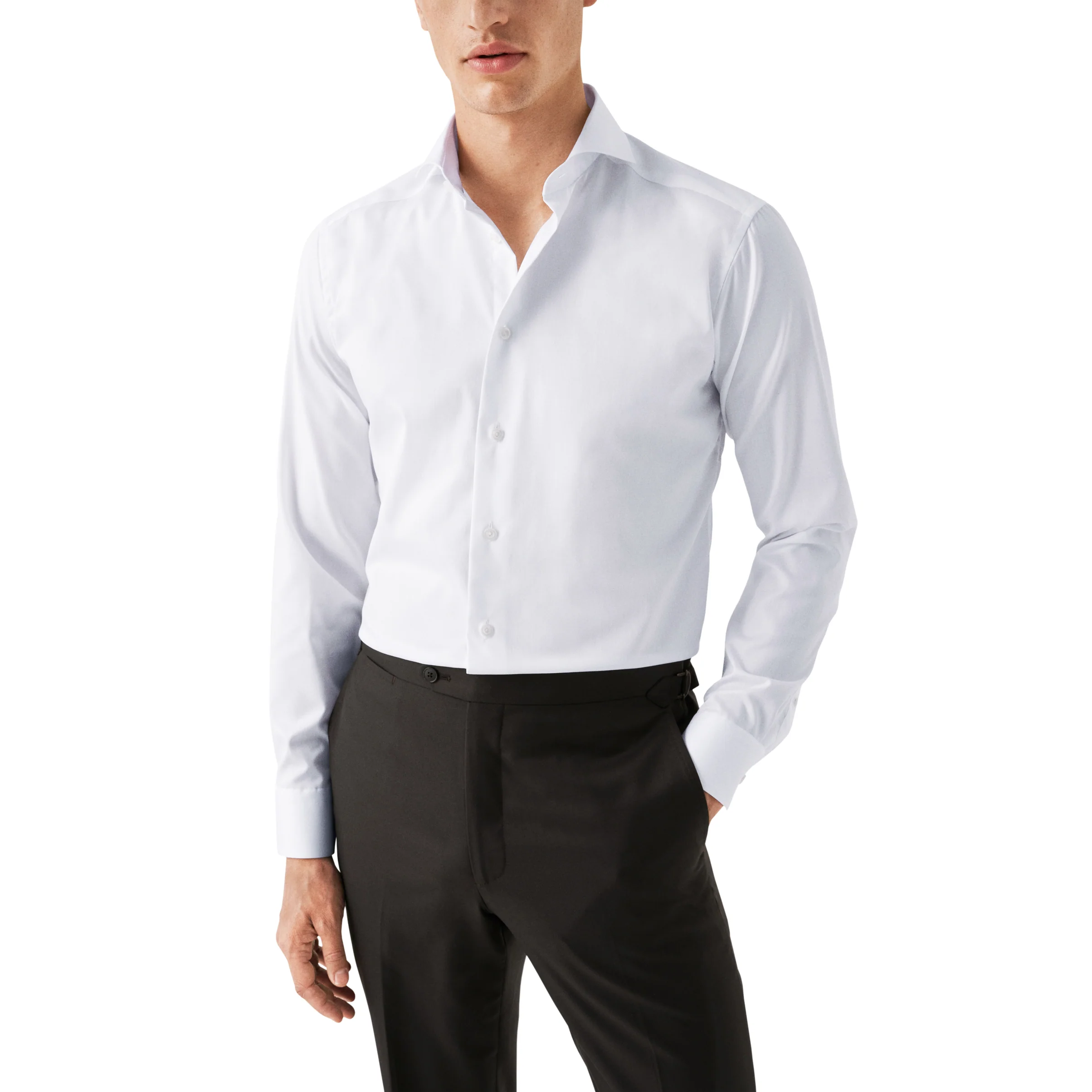 White Signature Twill Extreme Cut Away Collar Slim Fit Shirt - ETON - Image 7