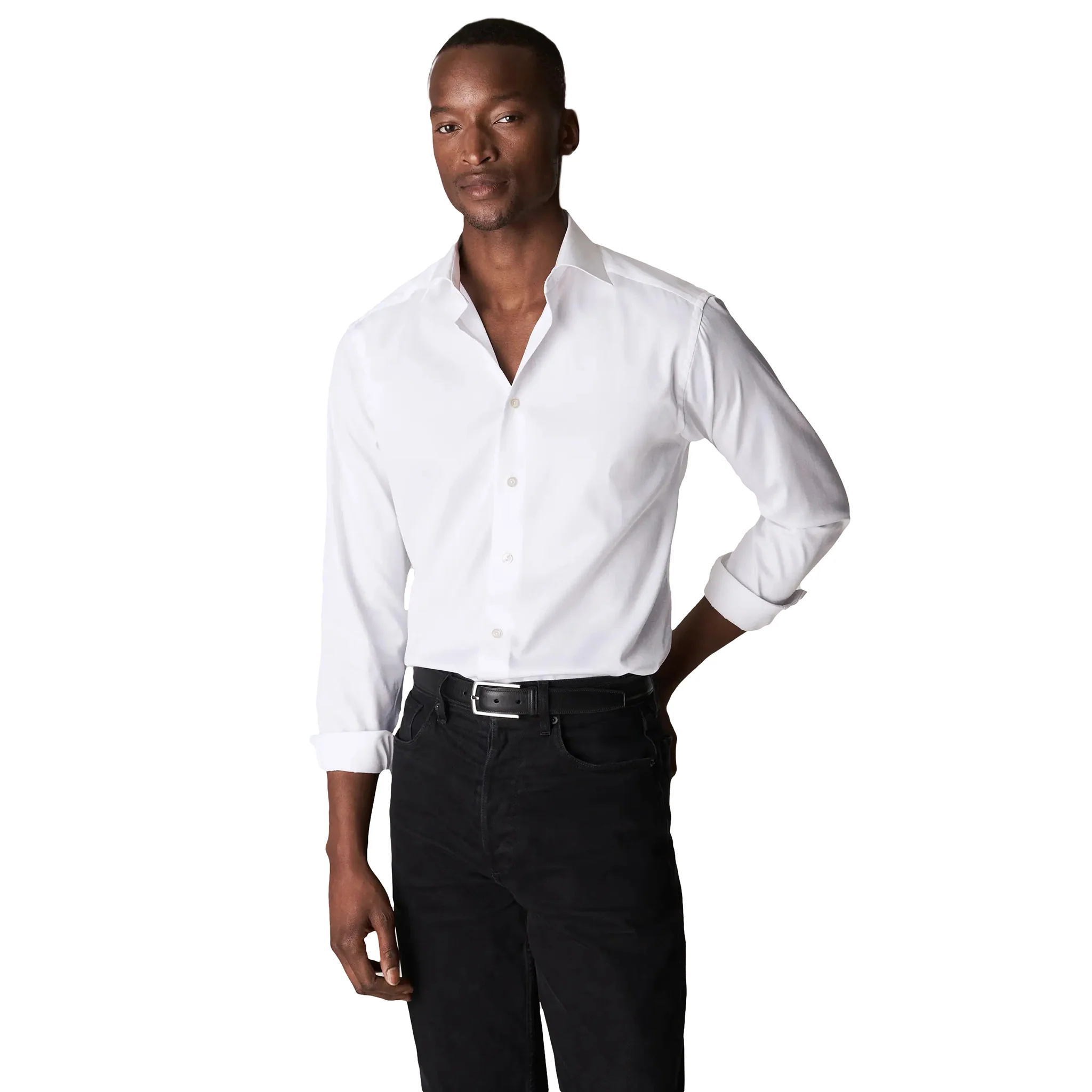 White Signature Twill Slim Fit Dress Shirt - ETON - Image 16