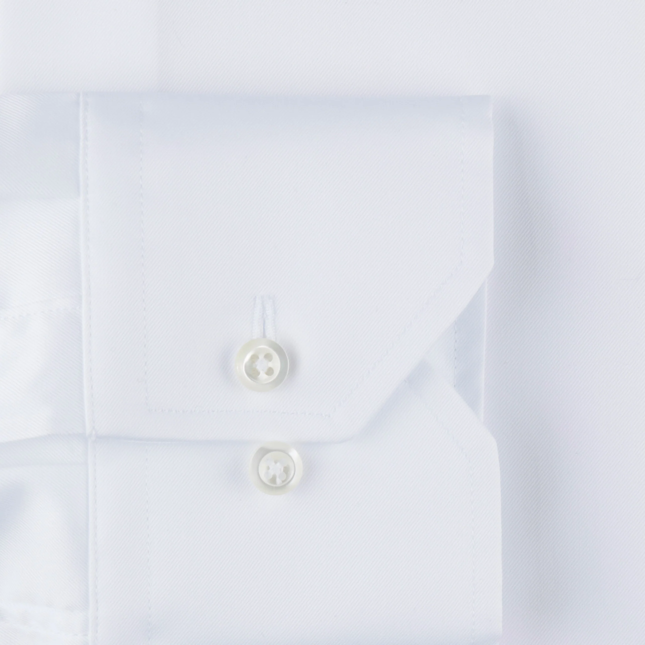 White Slimline Shirt In Superior Twill - Stenströms - Image 3