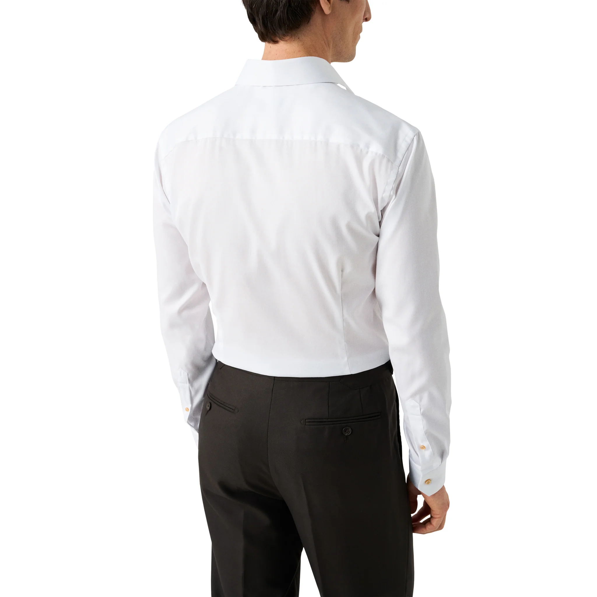 White Solid Beige Effect Signature Twill Slim Fit Shirt - ETON - Image 6