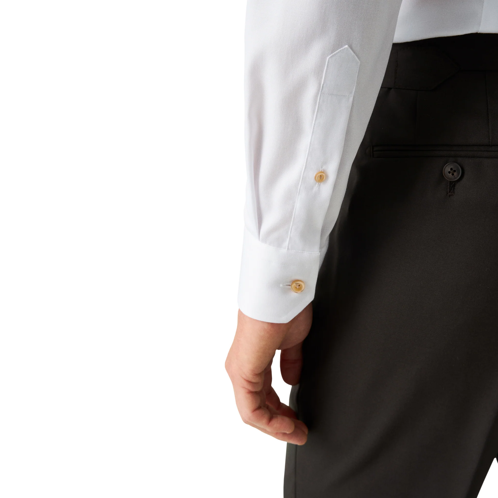 White Solid Beige Effect Signature Twill Slim Fit Shirt - ETON - Image 7