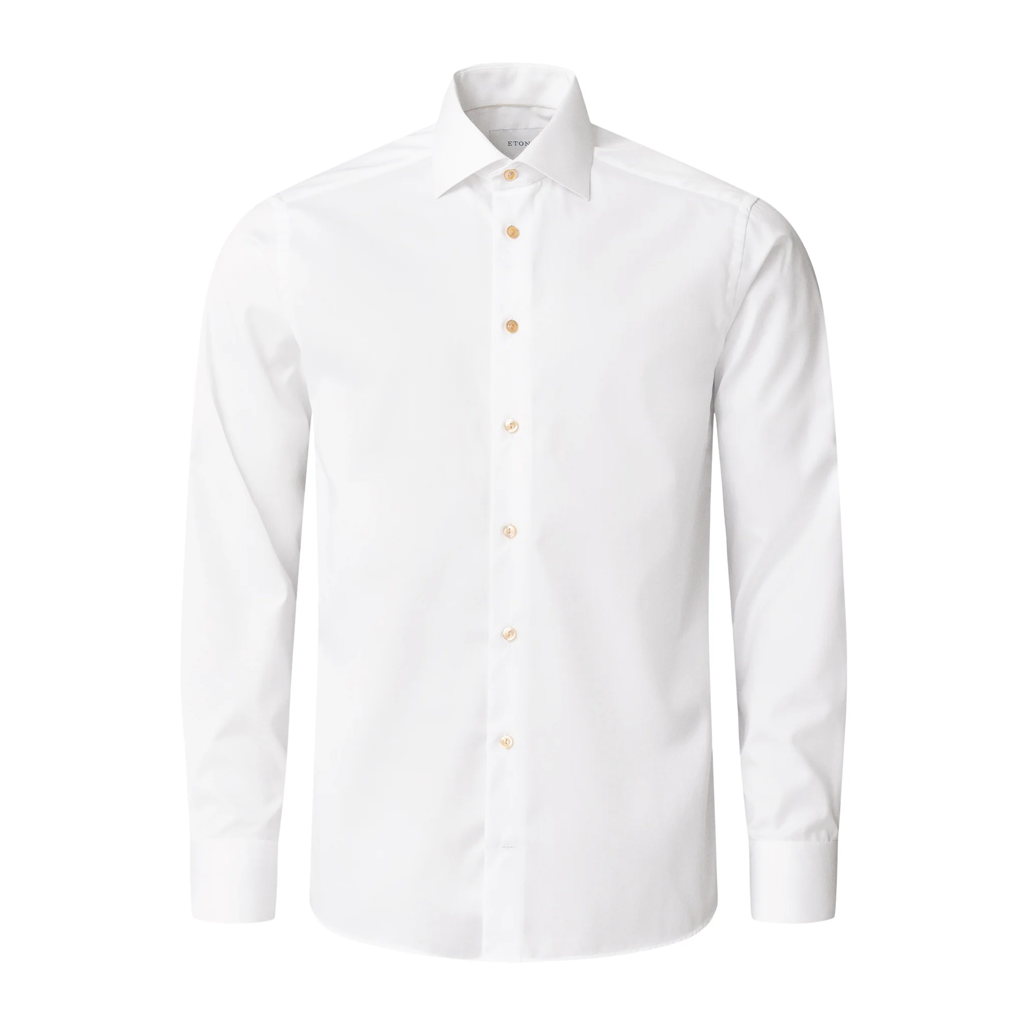 White Solid Beige Effect Signature Twill Slim Fit Shirt - ETON - Image 8