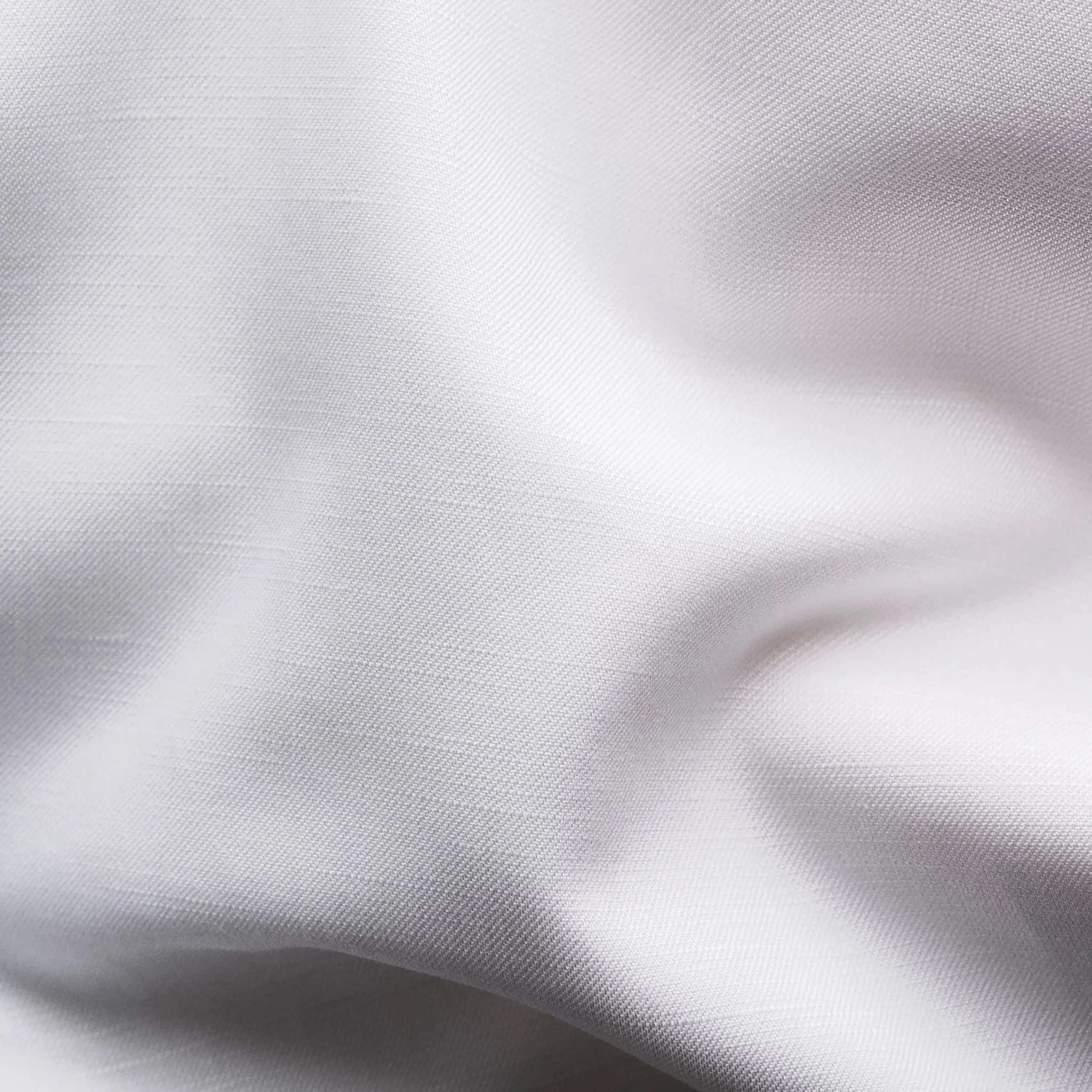 White Solid Elevated Cotton-Linen Slim Fit Shirt - ETON - Image 4