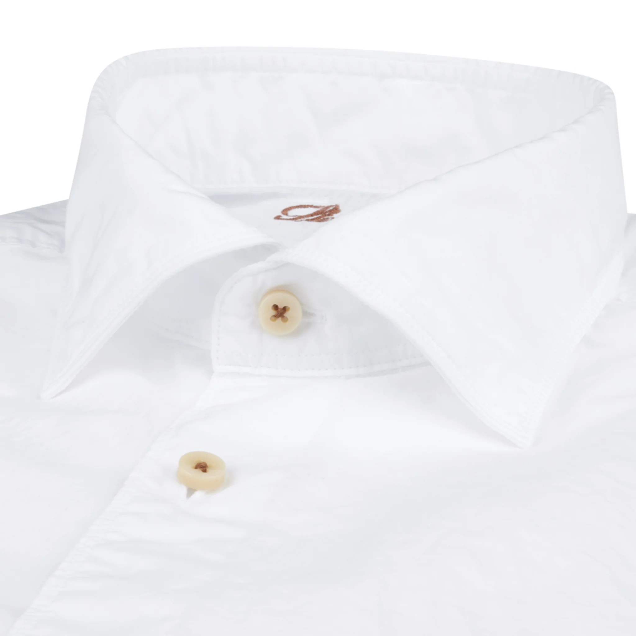 White Solid Cotton Poplin Fitted Body Casual Shirt - Stenströms - Image 2