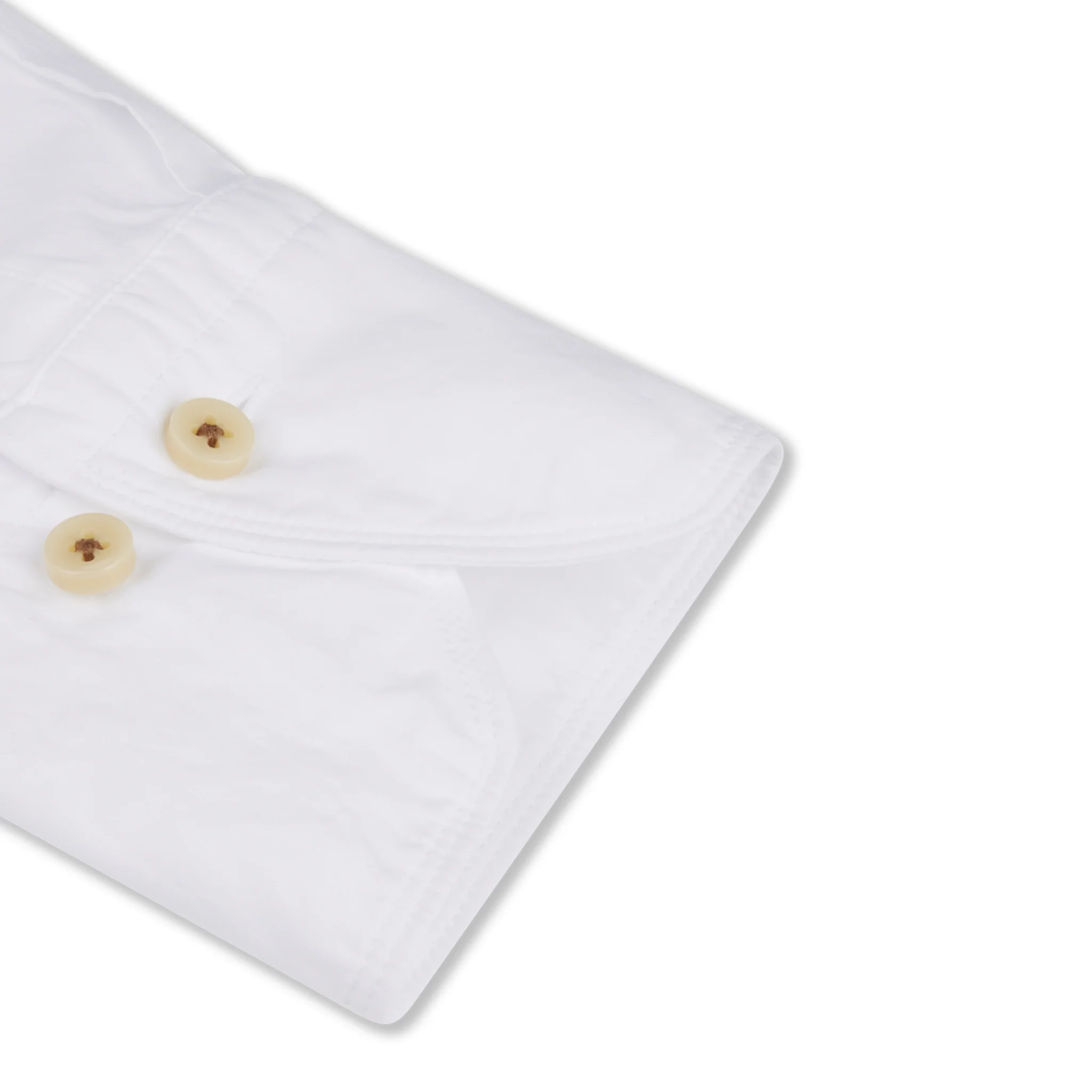 White Solid Cotton Poplin Fitted Body Casual Shirt - Stenströms - Image 3