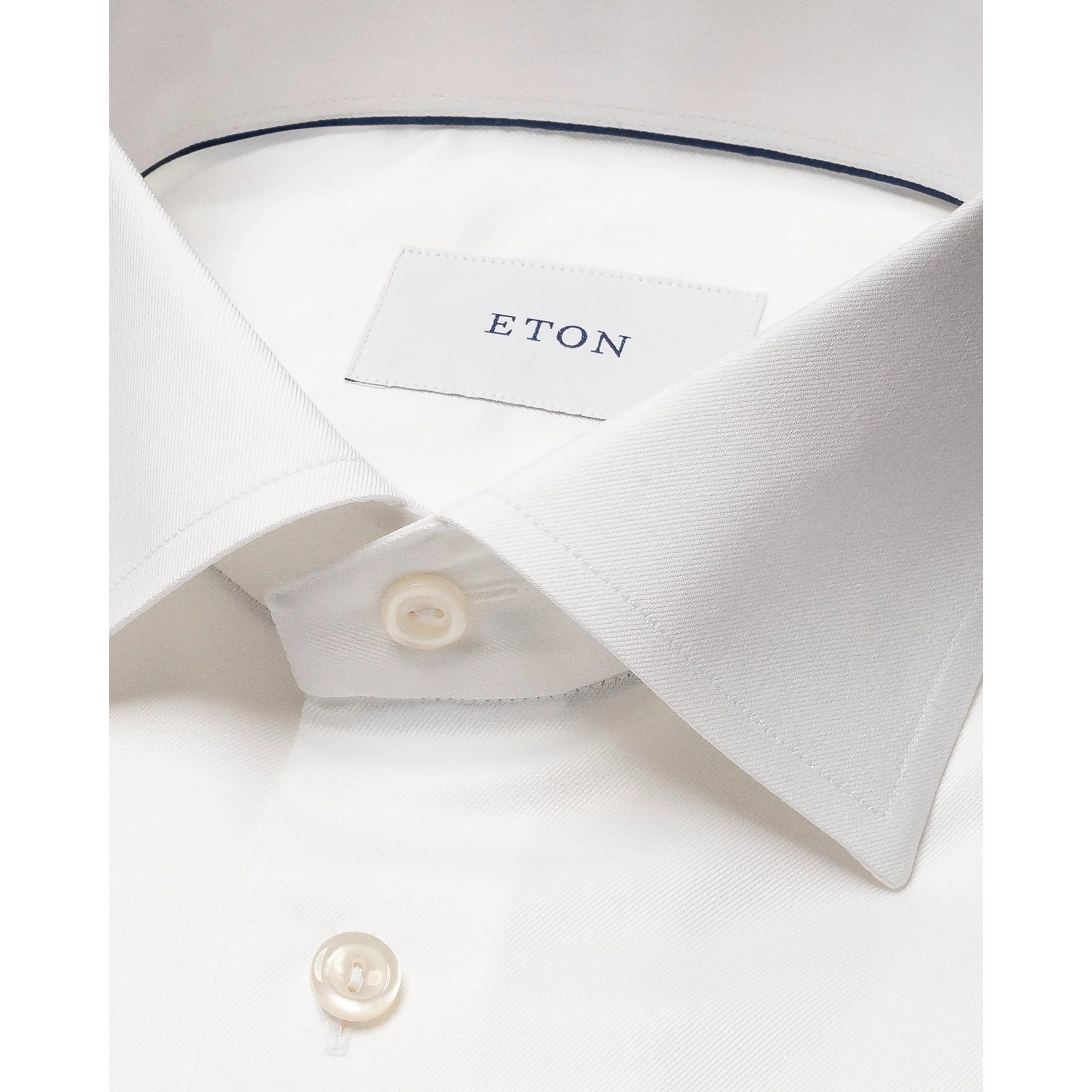 White Solid Cotton-Tencel Lyocell Contemporary Fit Shirt - ETON - Image 2