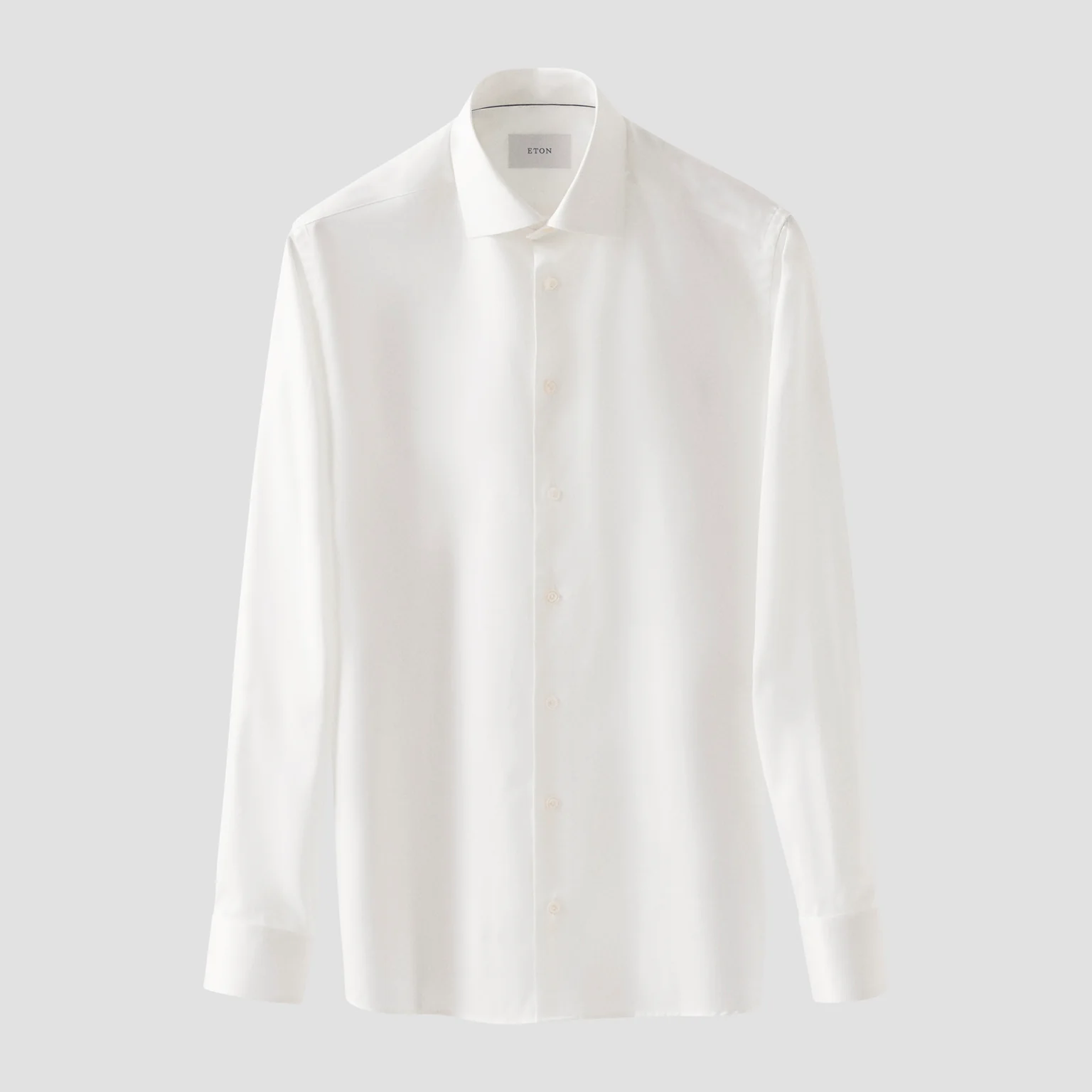 White Solid Cotton-Tencel Lyocell Contemporary Fit Shirt - ETON - Image 3
