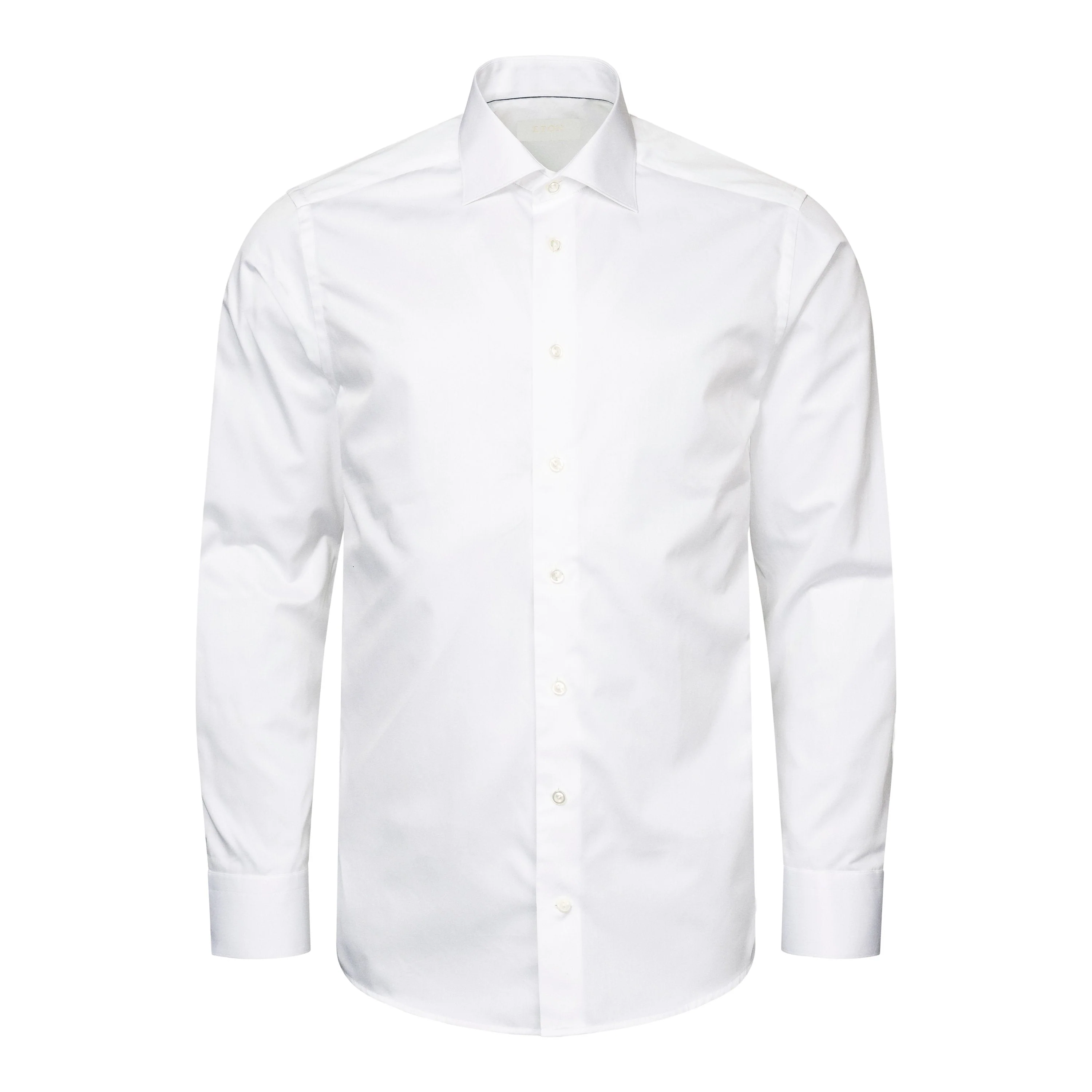 White Solid Elevated Twill Slim Fit Shirt - ETON - Image 3