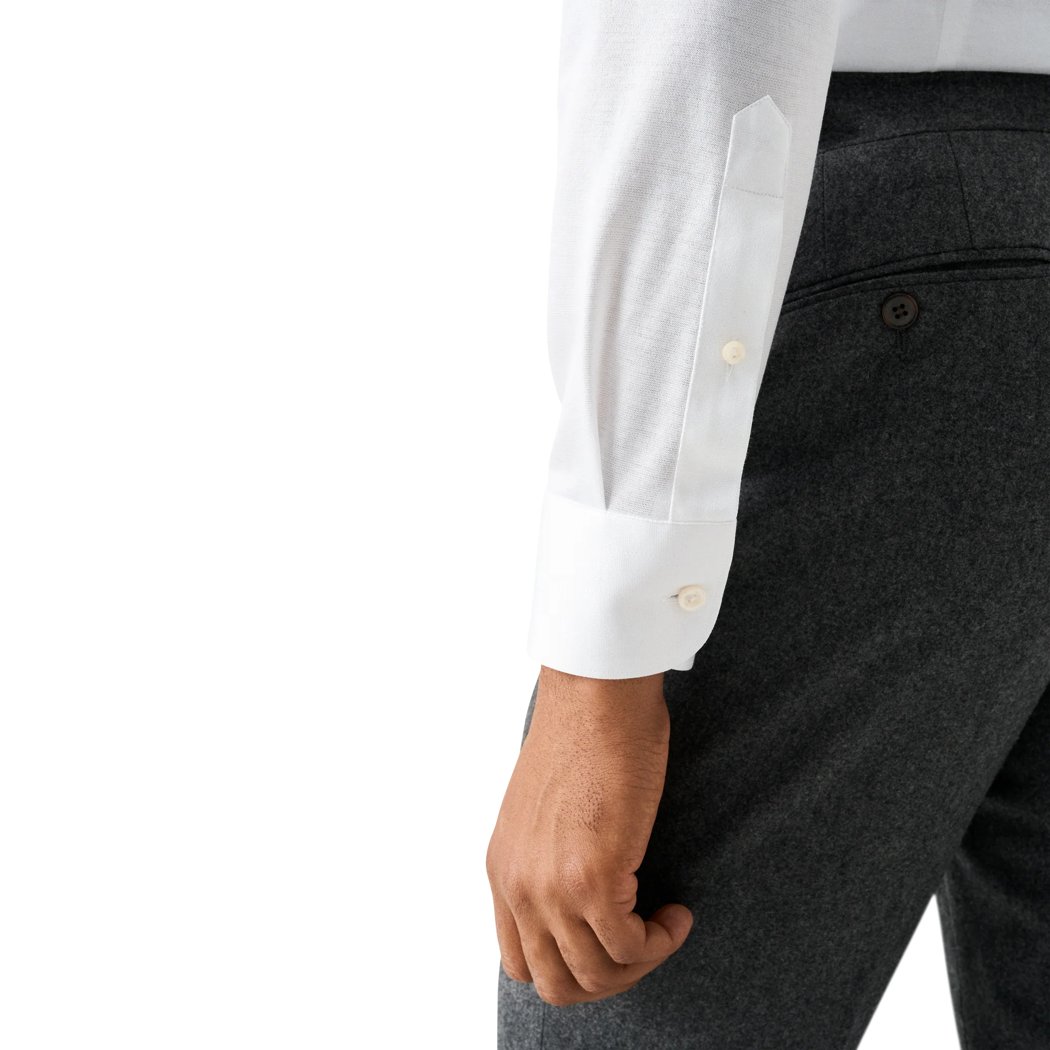 White Solid Filo Di Scozia Cotton Knit Slim Fit Casual Shirt - ETON - Image 4
