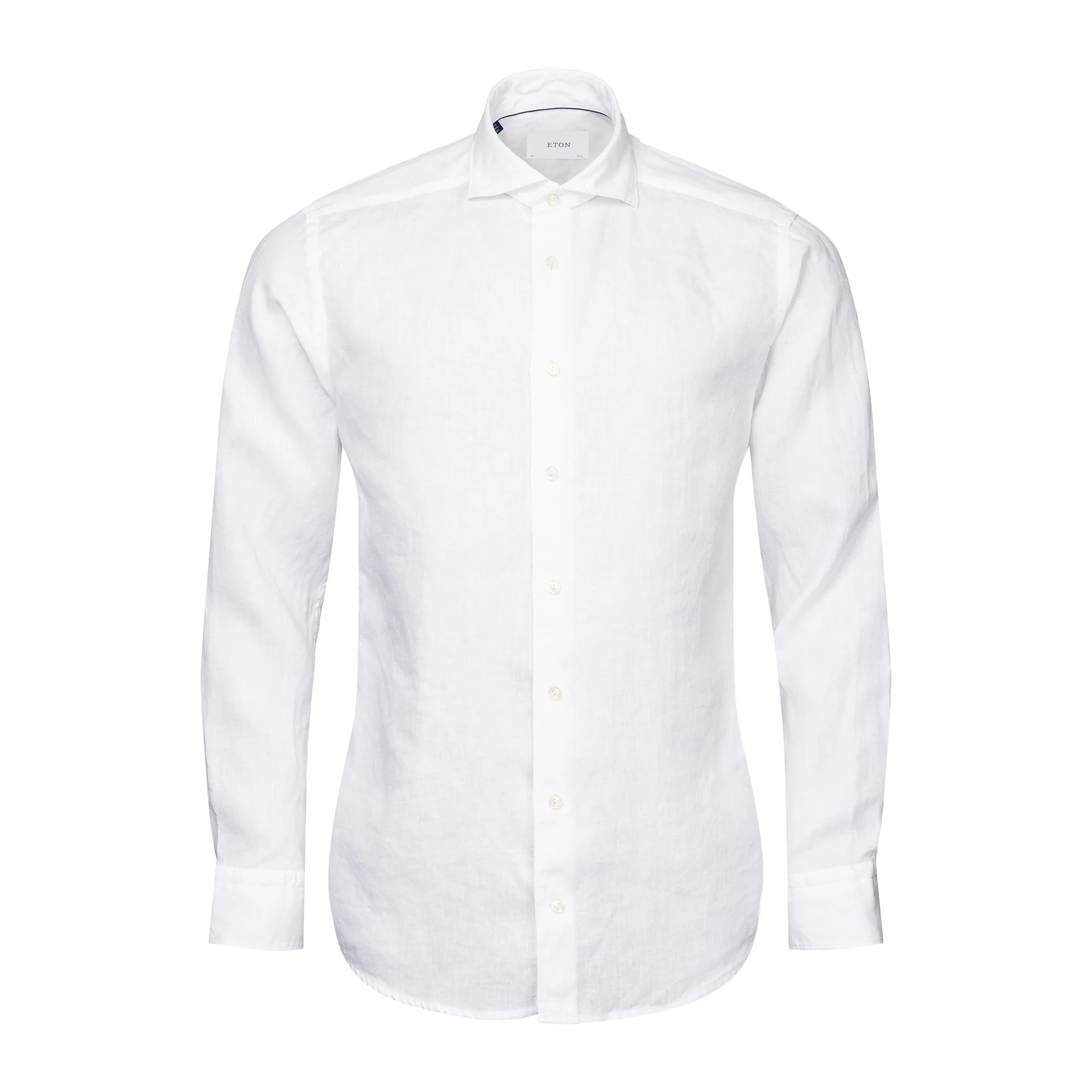 White Solid Linen Contemporary Fit Shirt - ETON - Image 2