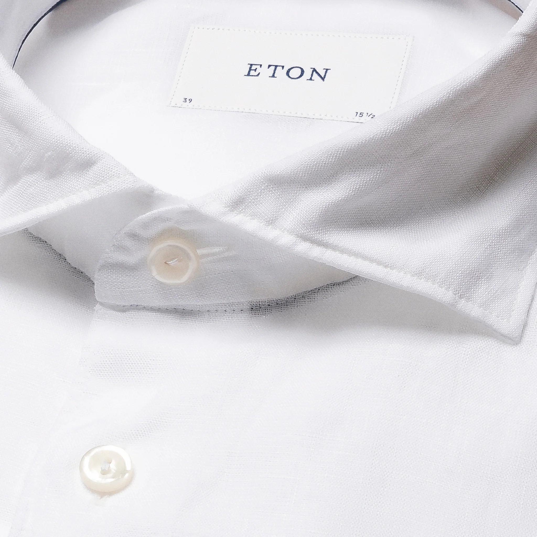 White Solid Linen Contemporary Fit Shirt - ETON - Image 8
