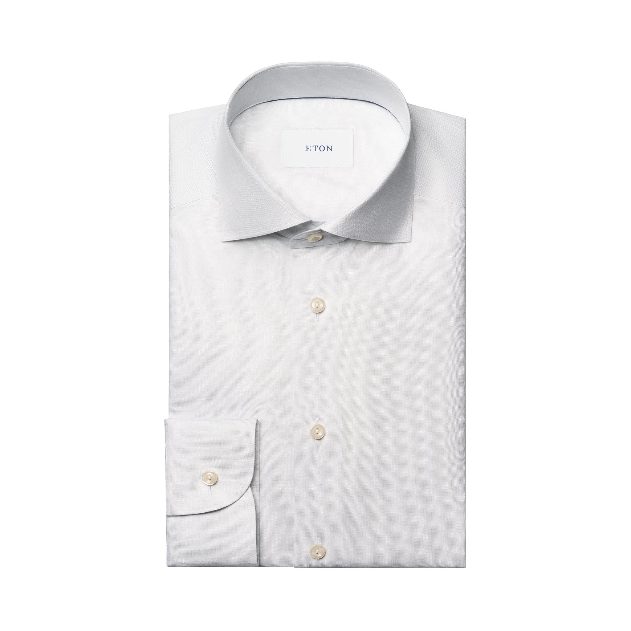 Ice Gray Semi-Solid Signature Oxford Slim Fit Shirt - ETON