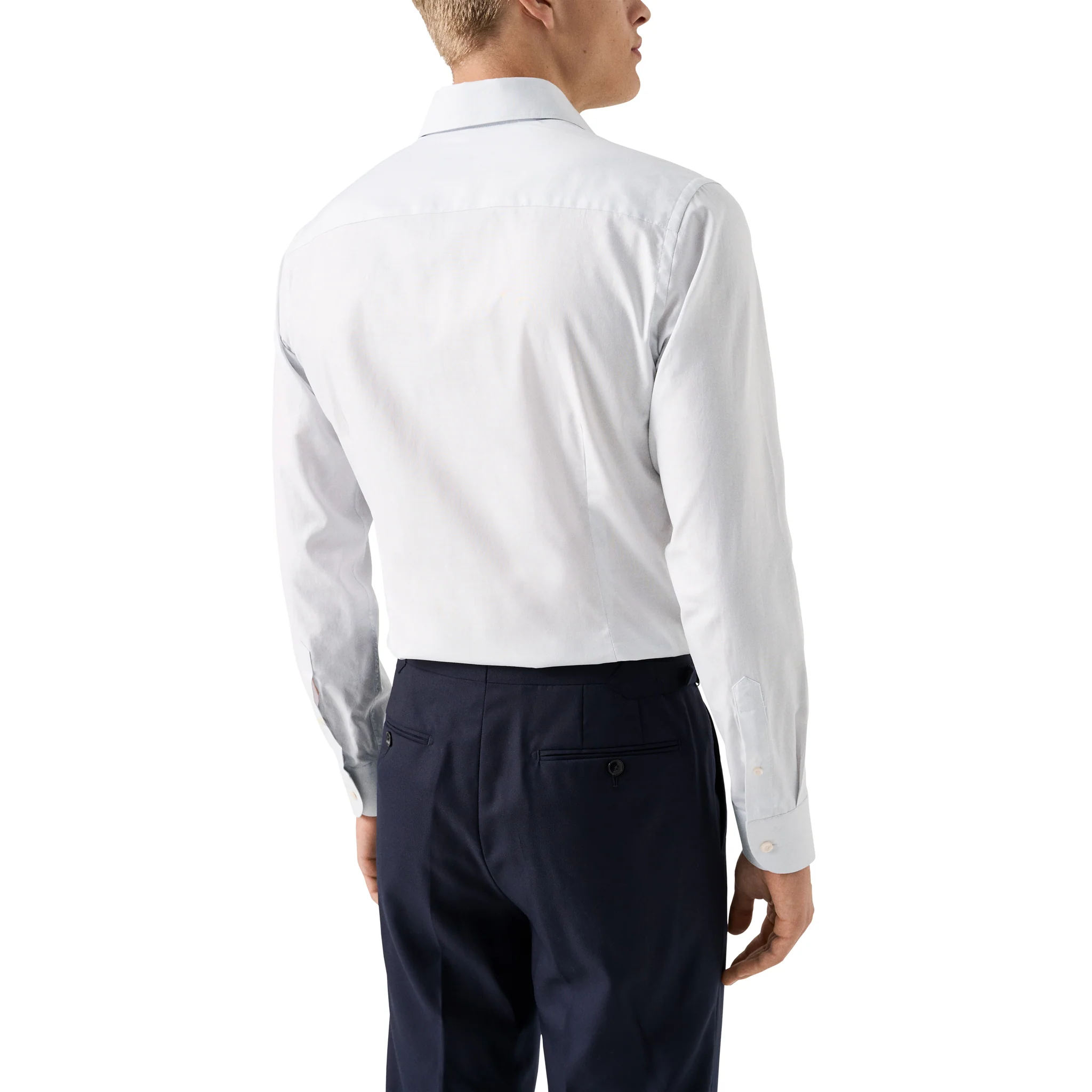 Ice Gray Semi-Solid Signature Oxford Slim Fit Shirt - ETON - Image 5