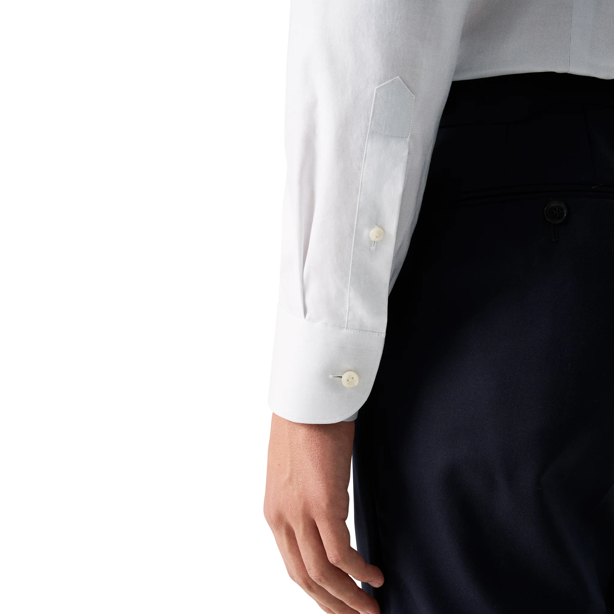 Ice Gray Semi-Solid Signature Oxford Slim Fit Shirt - ETON - Image 6