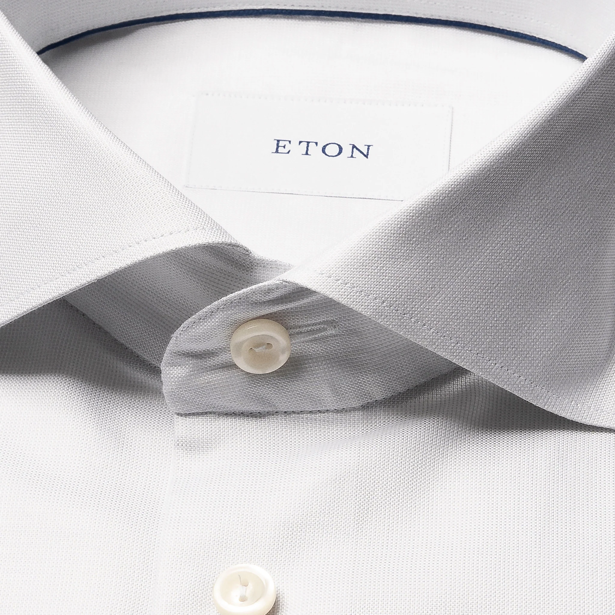 Ice Gray Semi-Solid Signature Oxford Slim Fit Shirt - ETON - Image 7