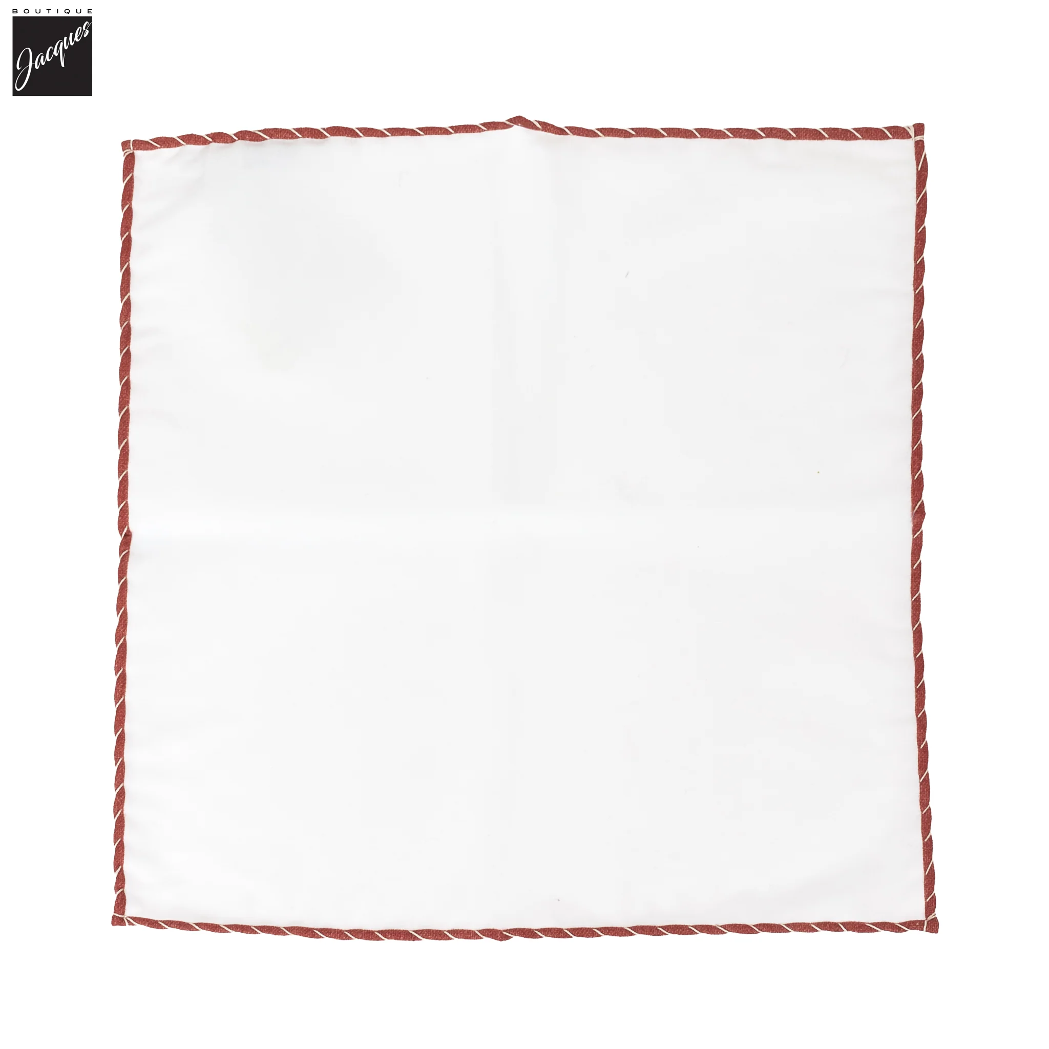 White w/ Copper Trim Cotton Hankie - Paolo Albizzati - Image 2