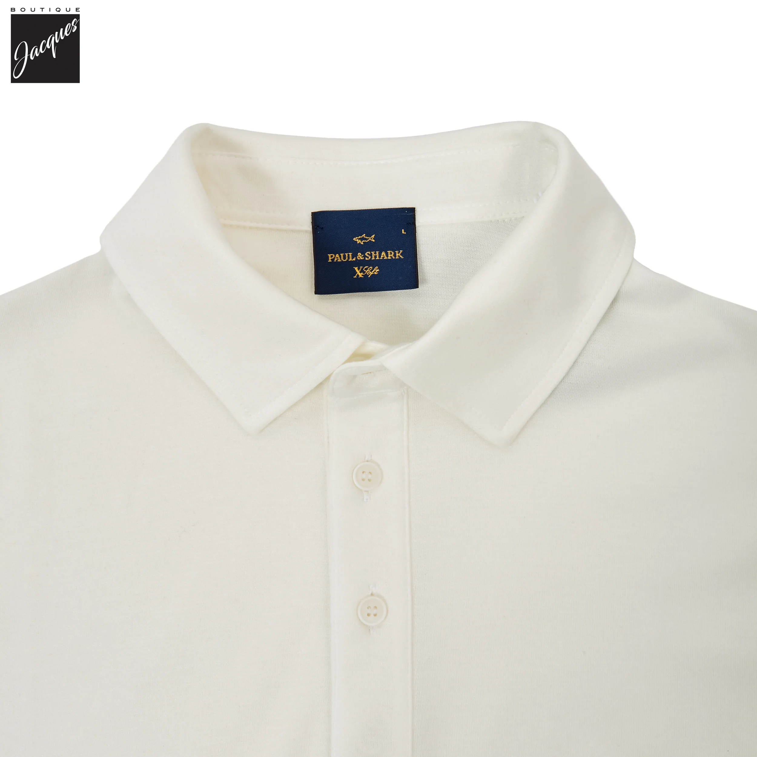 White XSoft Cotton-Lyocell Interlock Polo Shirt - Paul & Shark - Image 2
