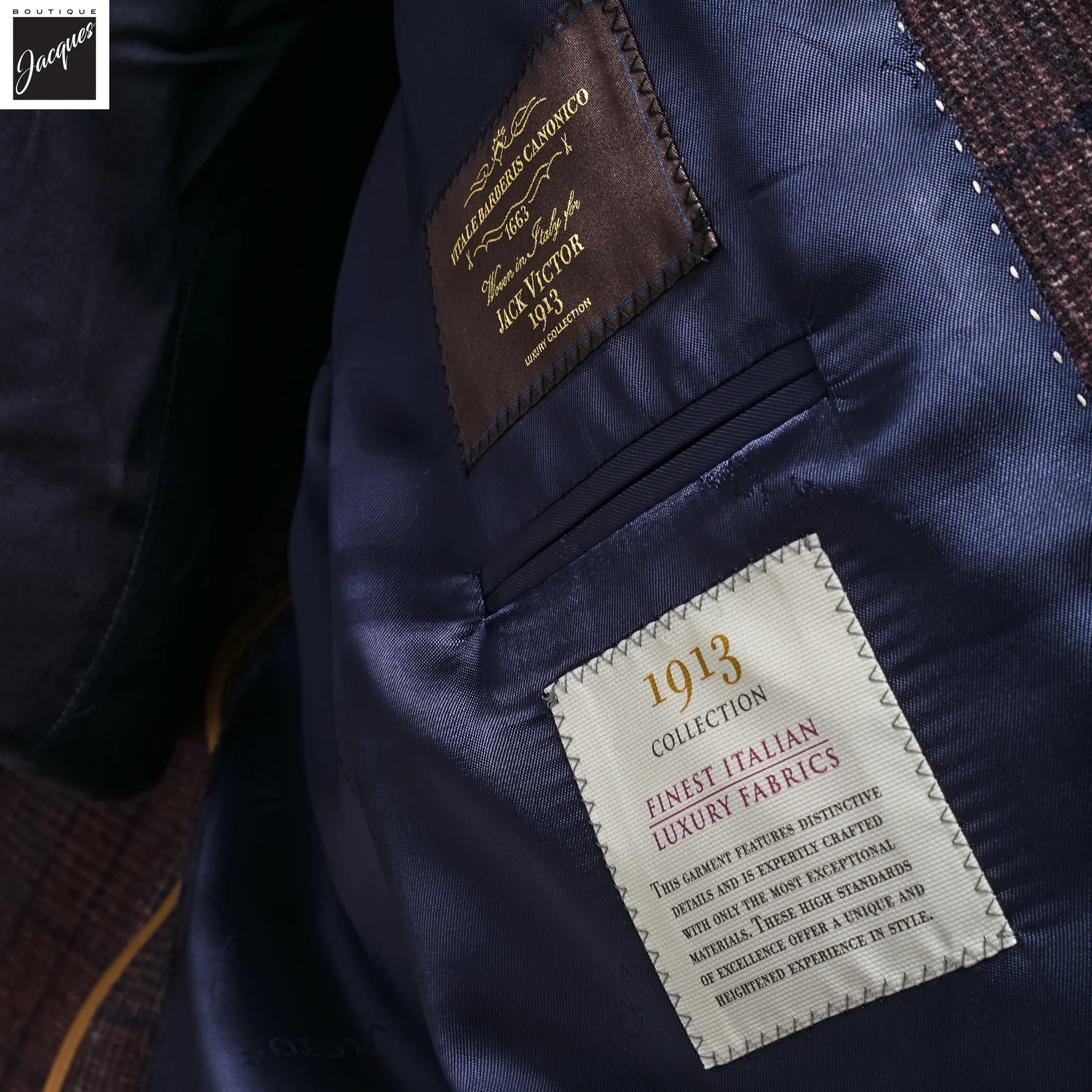 Wine Check Mcallen Contemporary Fit Wool Sport Coat - Jack Victor 1913 - Image 4